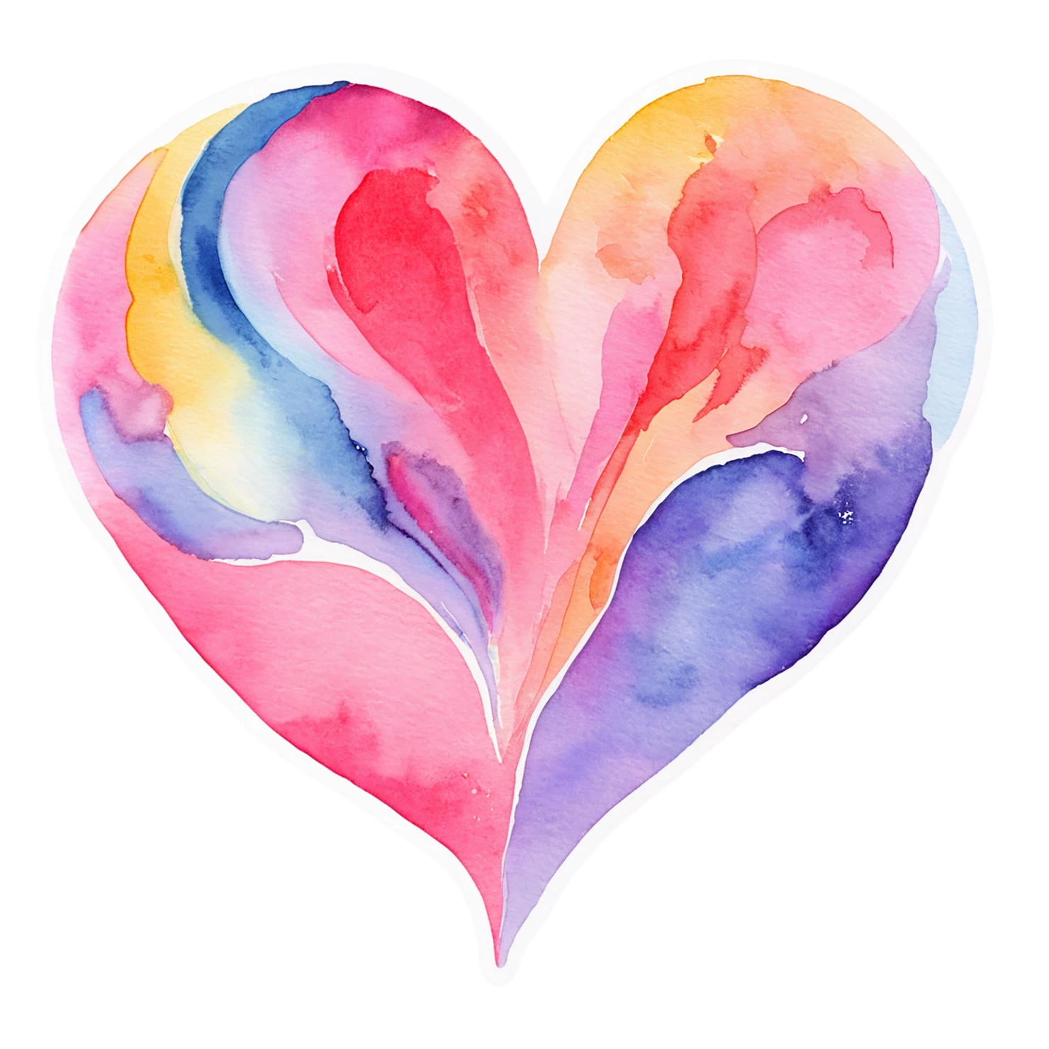heart watercolor sticker isolated on transparent background #18336
