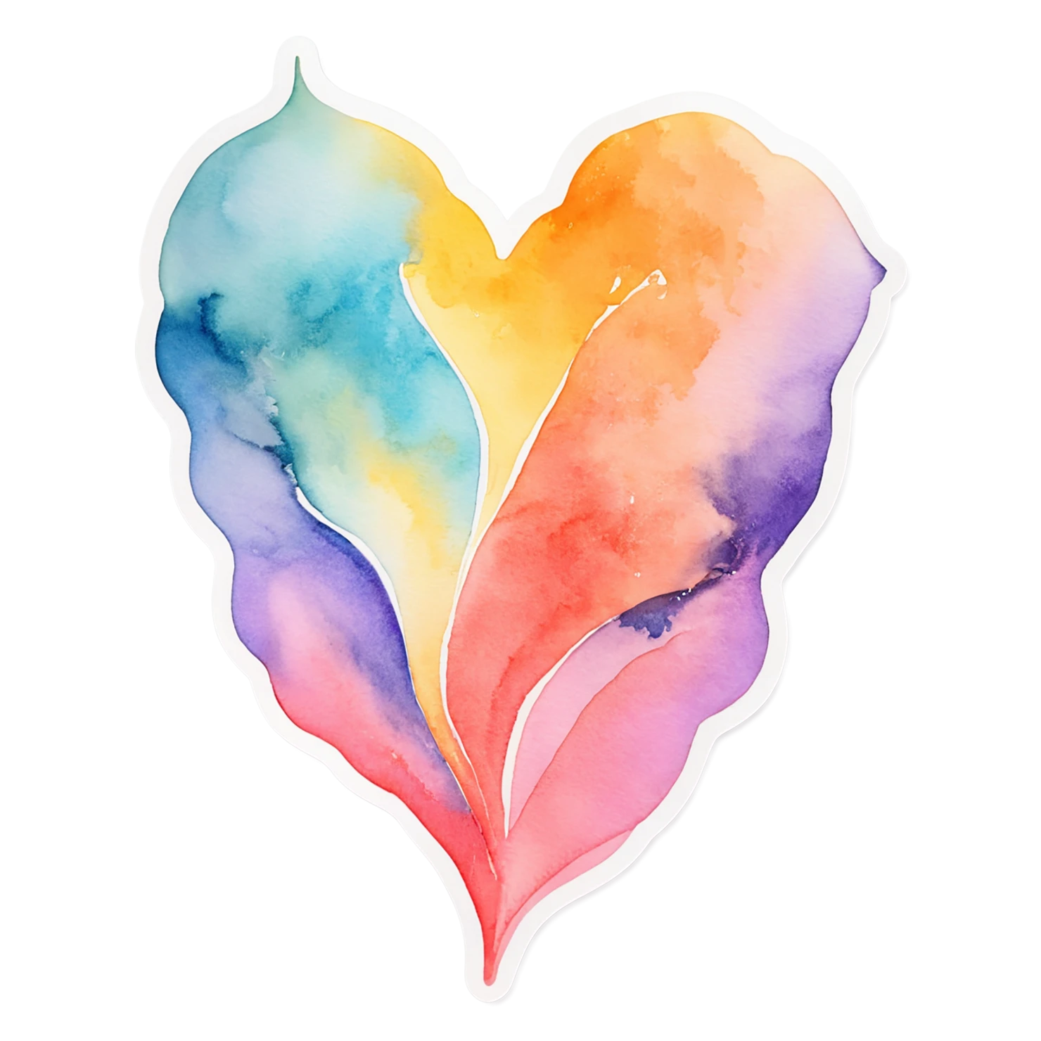 heart watercolor sticker isolated on transparent background #18337