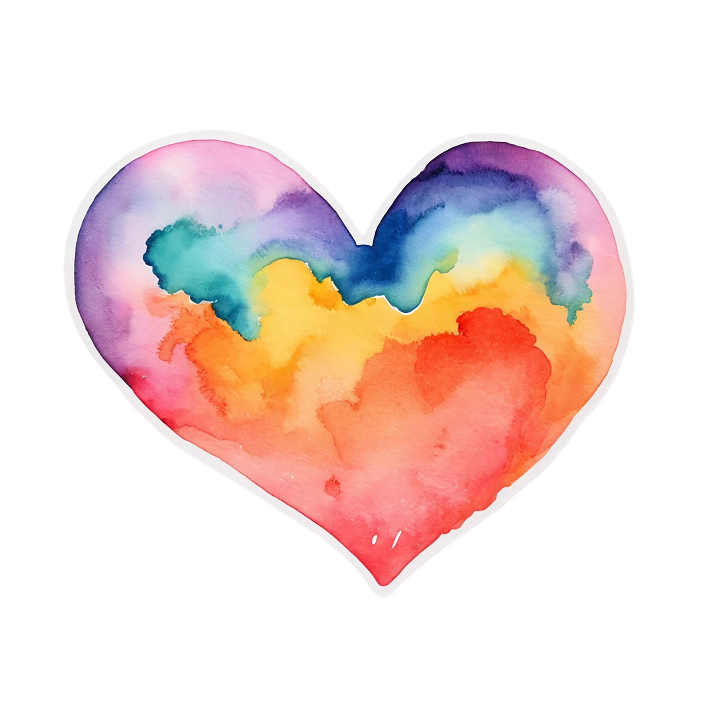 heart watercolor sticker isolated on transparent background #18338