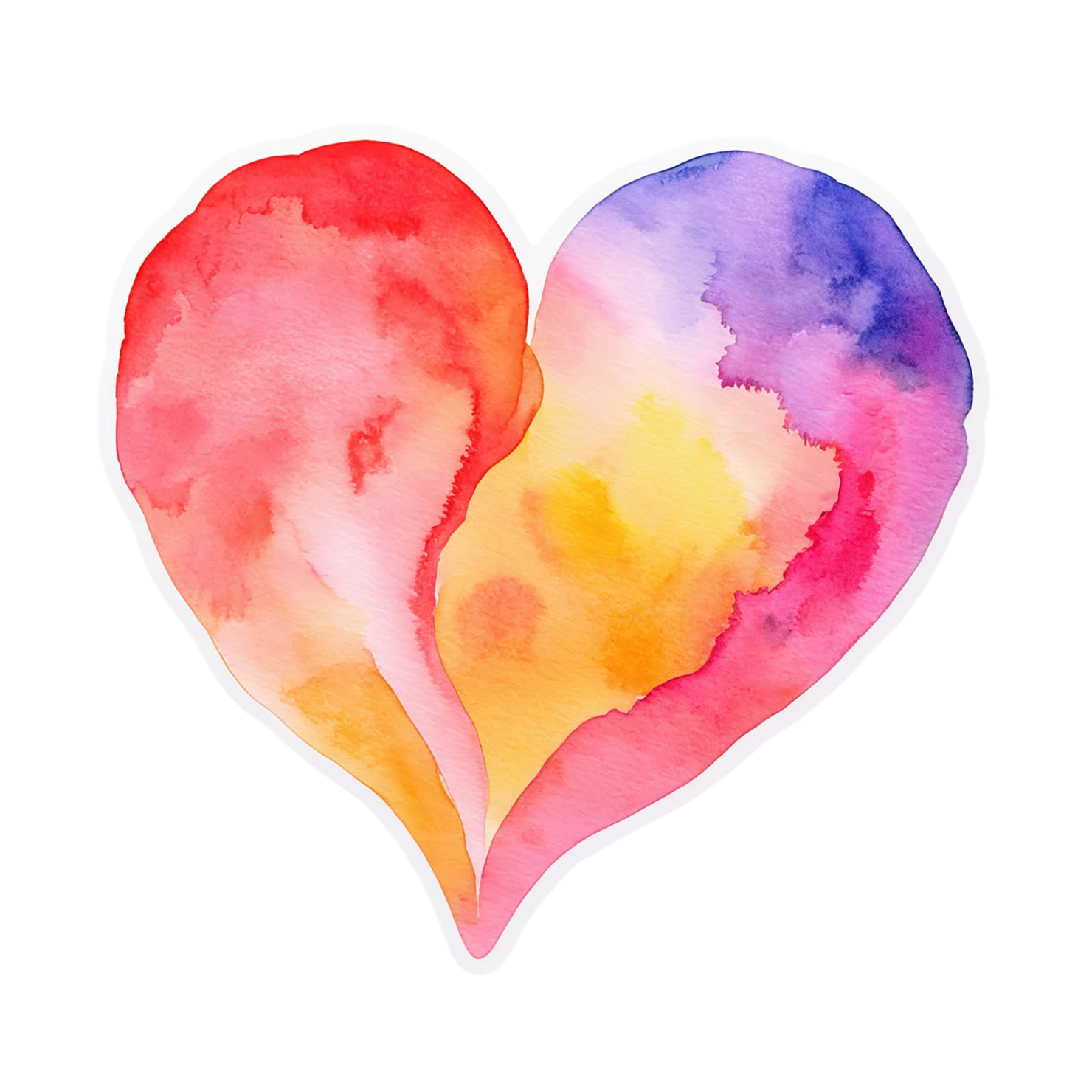 heart watercolor sticker isolated on transparent background #18341
