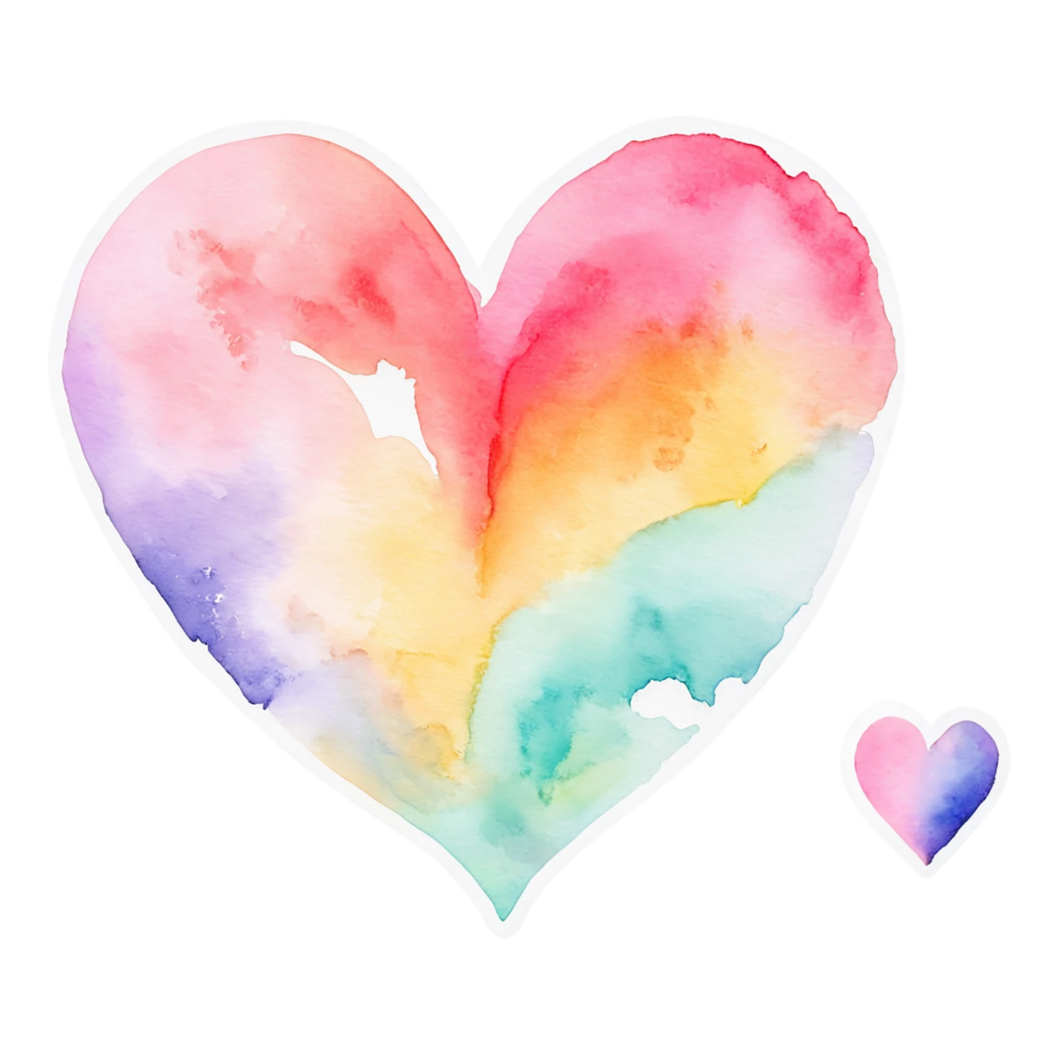 heart watercolor sticker isolated on transparent background #18347