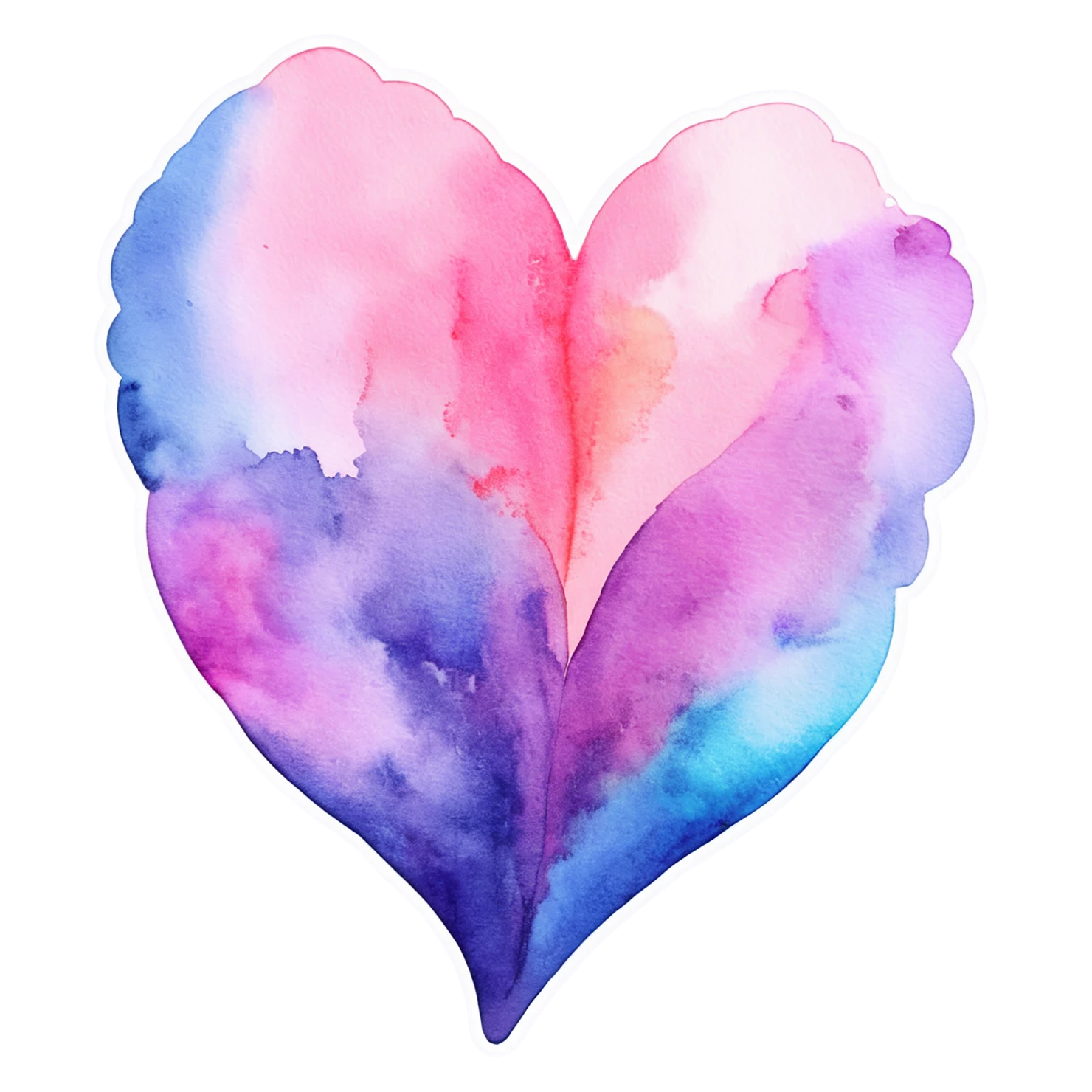 heart watercolor sticker isolated on transparent background #18349