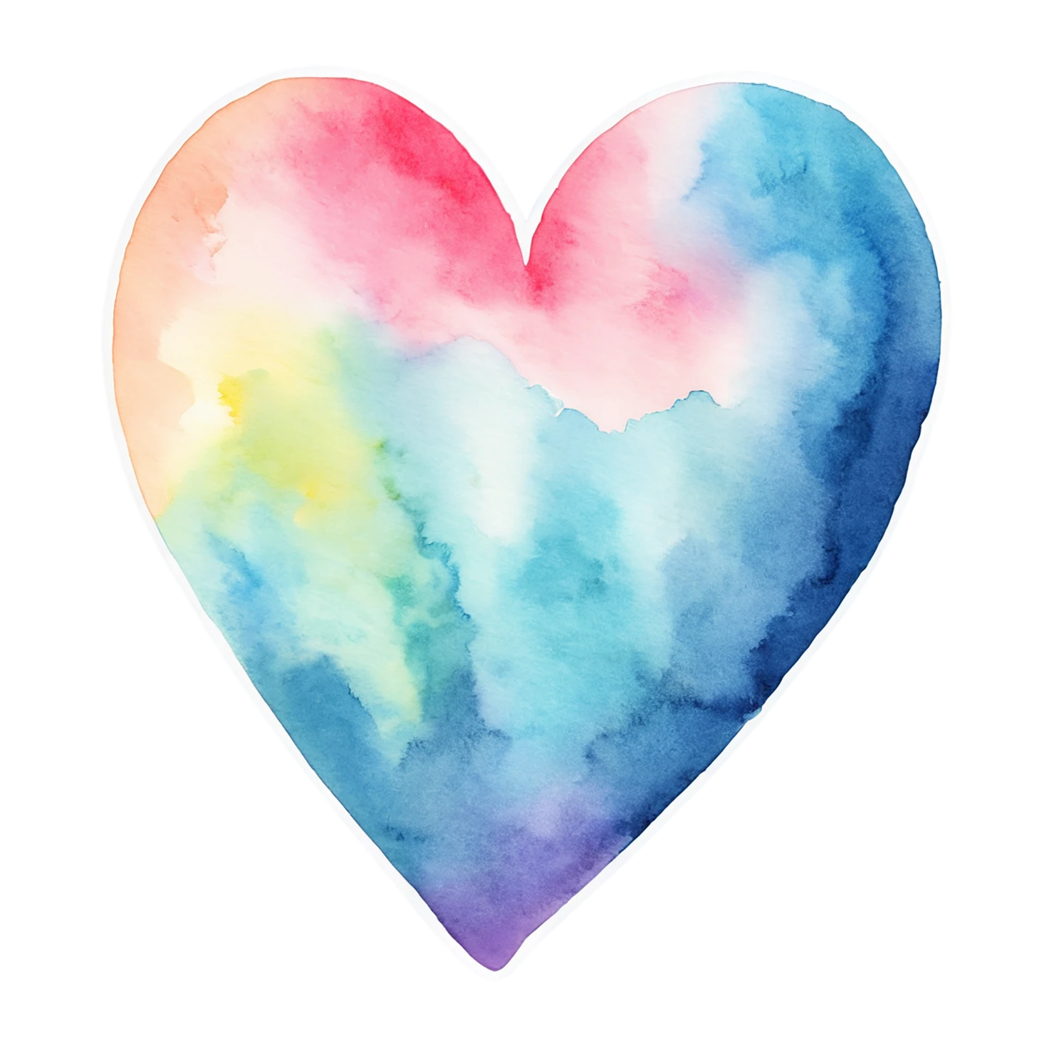 heart watercolor sticker isolated on transparent background #18353