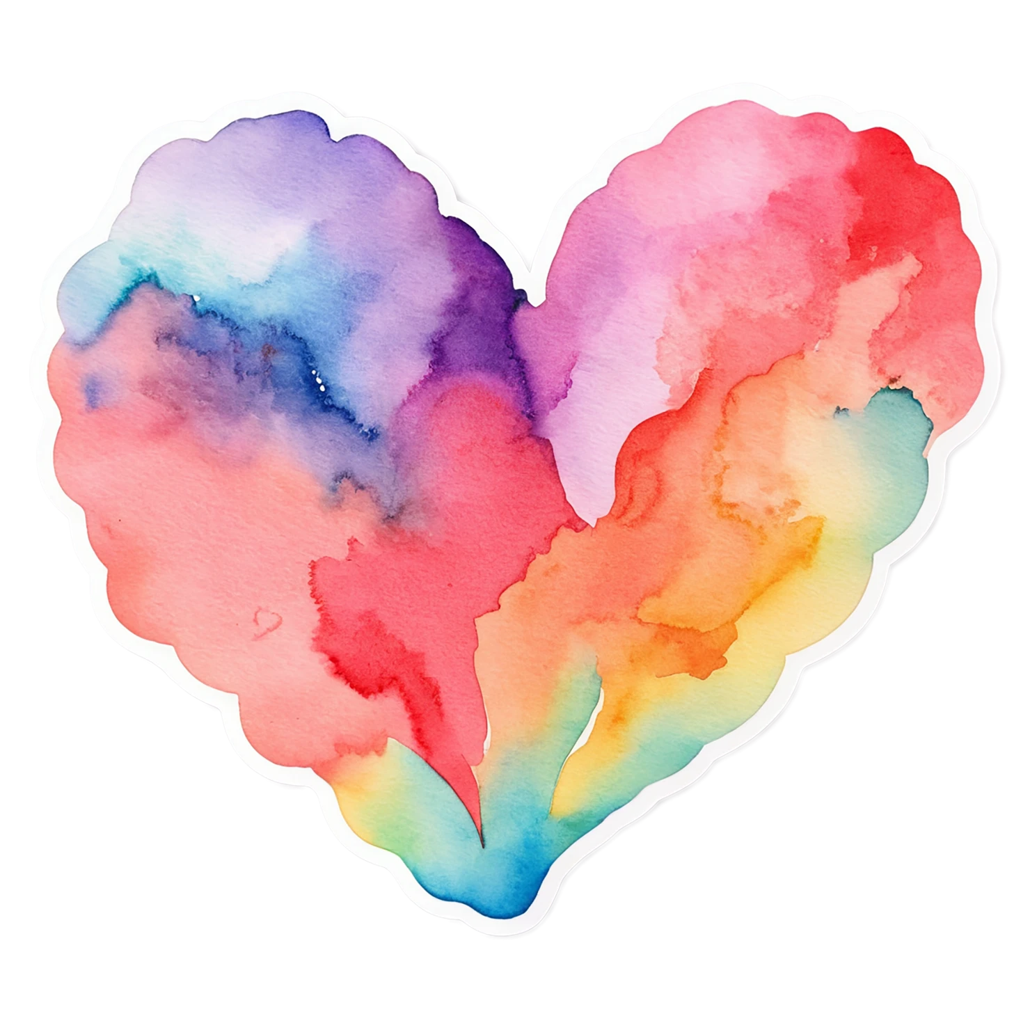 heart watercolor sticker isolated on transparent background #18355