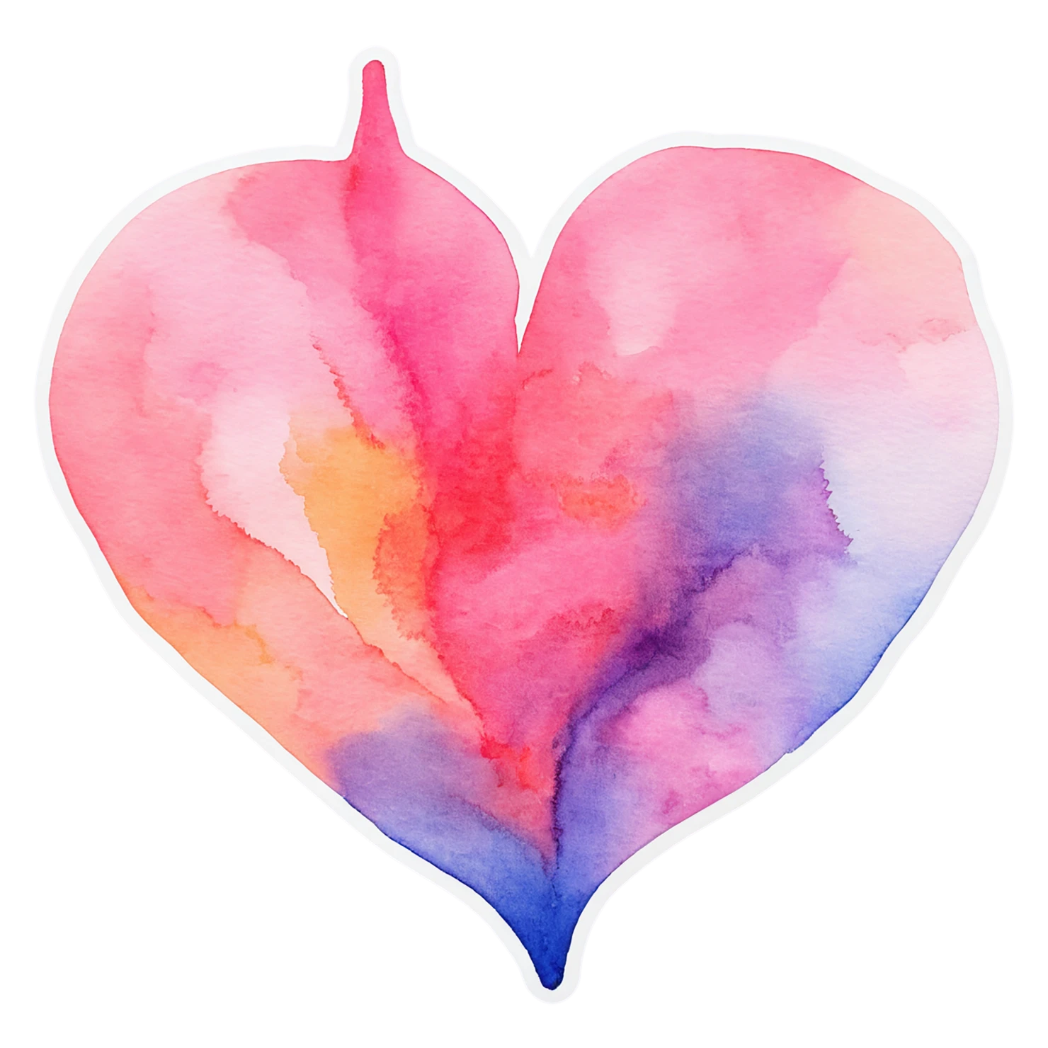 heart watercolor sticker isolated on transparent background #18356