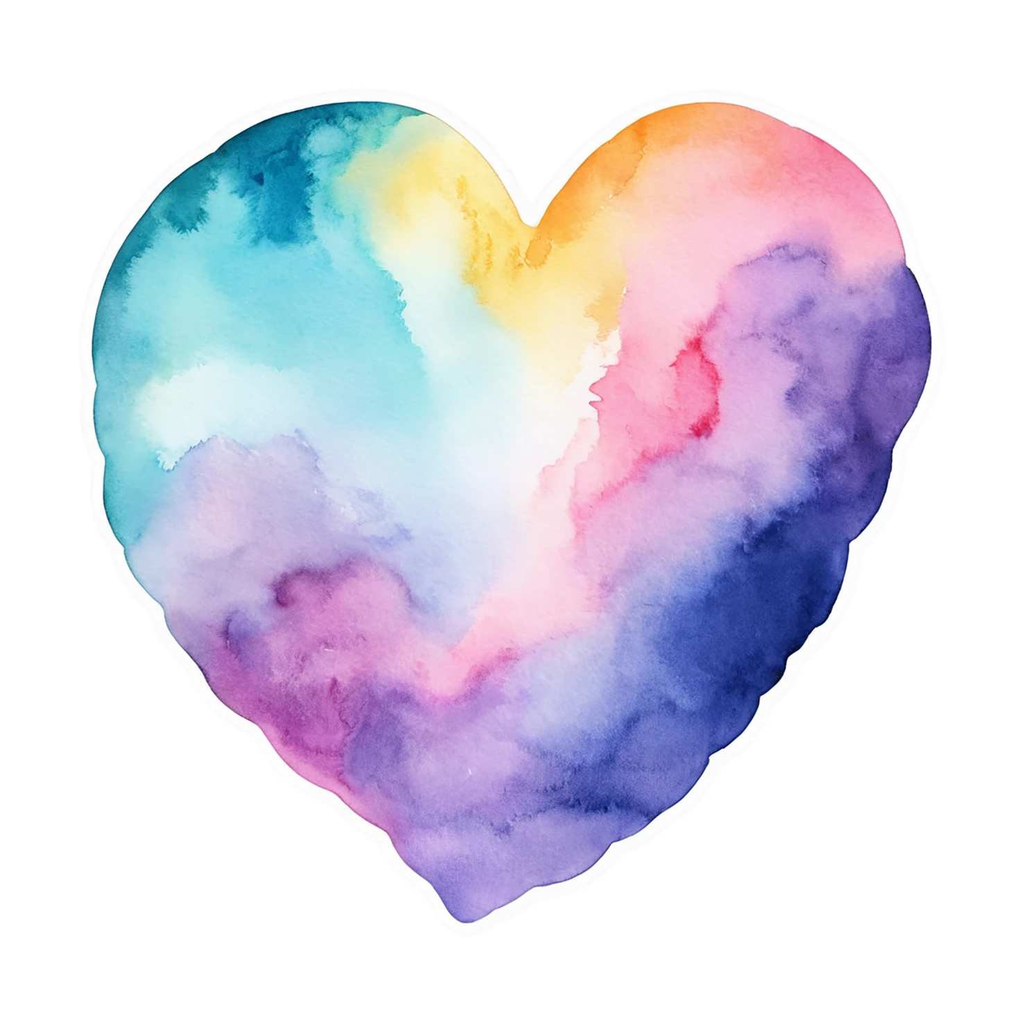 heart watercolor sticker isolated on transparent background #18358