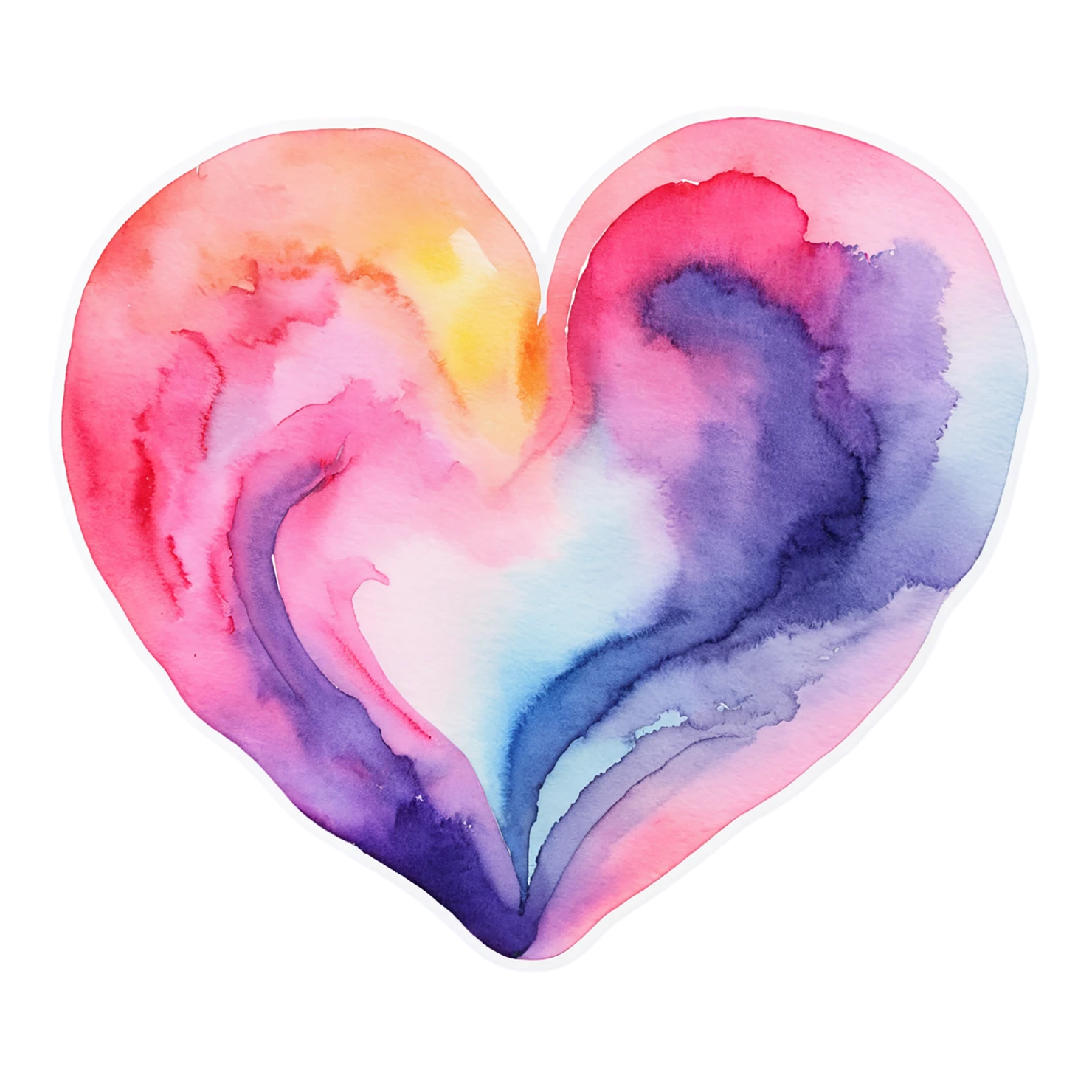 heart watercolor sticker isolated on transparent background #18359