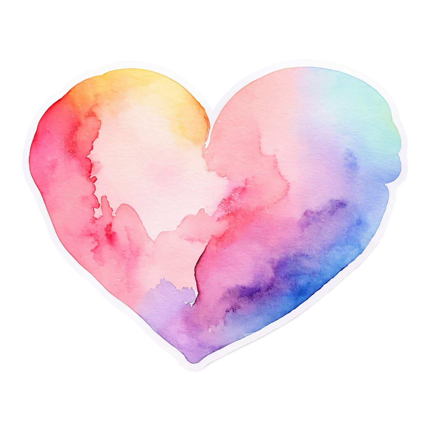 heart watercolor sticker isolated on transparent background #18361