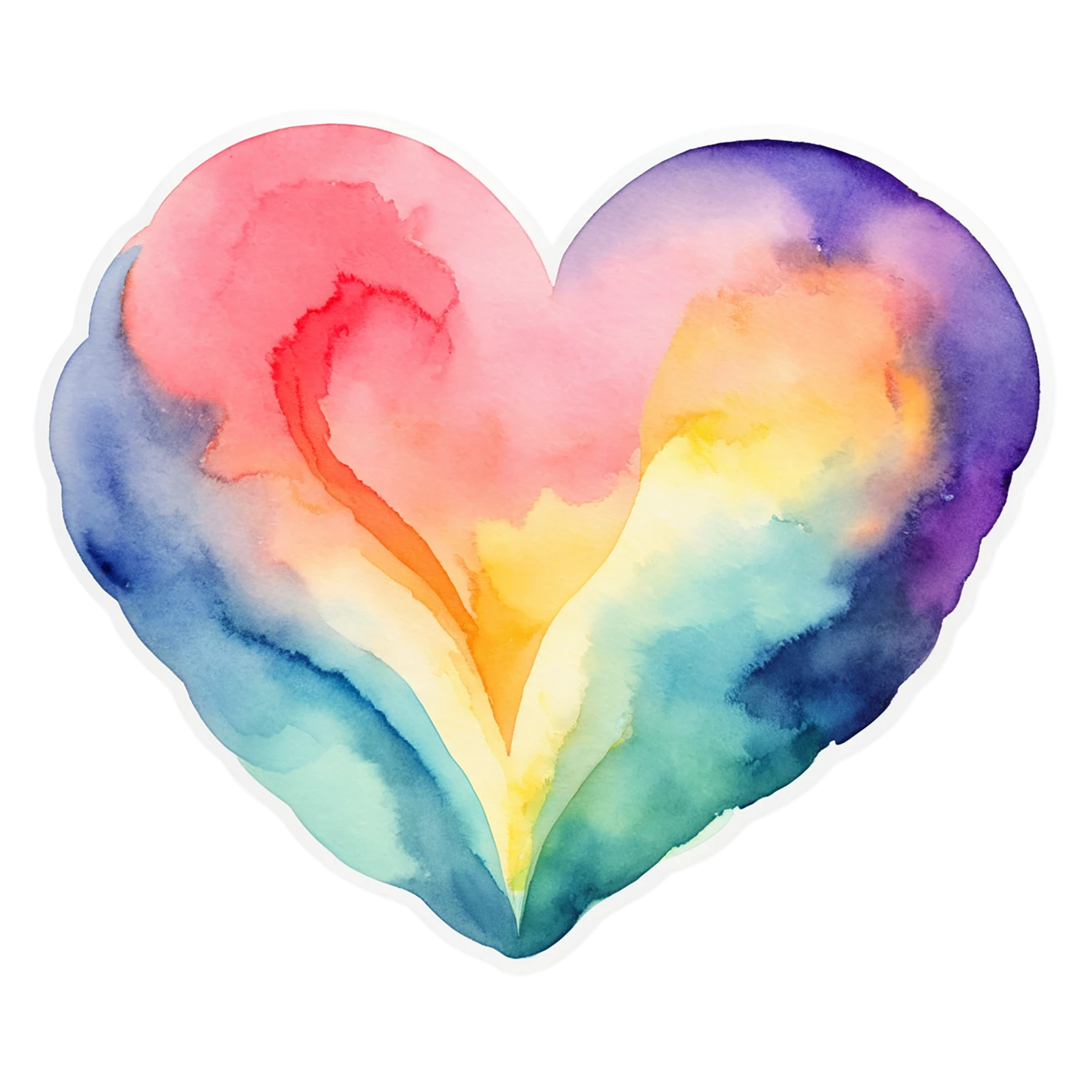 heart watercolor sticker isolated on transparent background #18364
