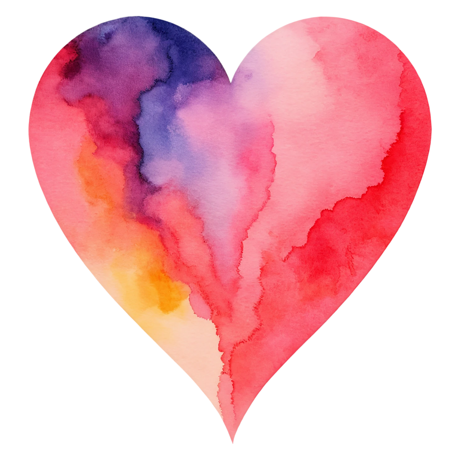 heart watercolor sticker isolated on transparent background #18366