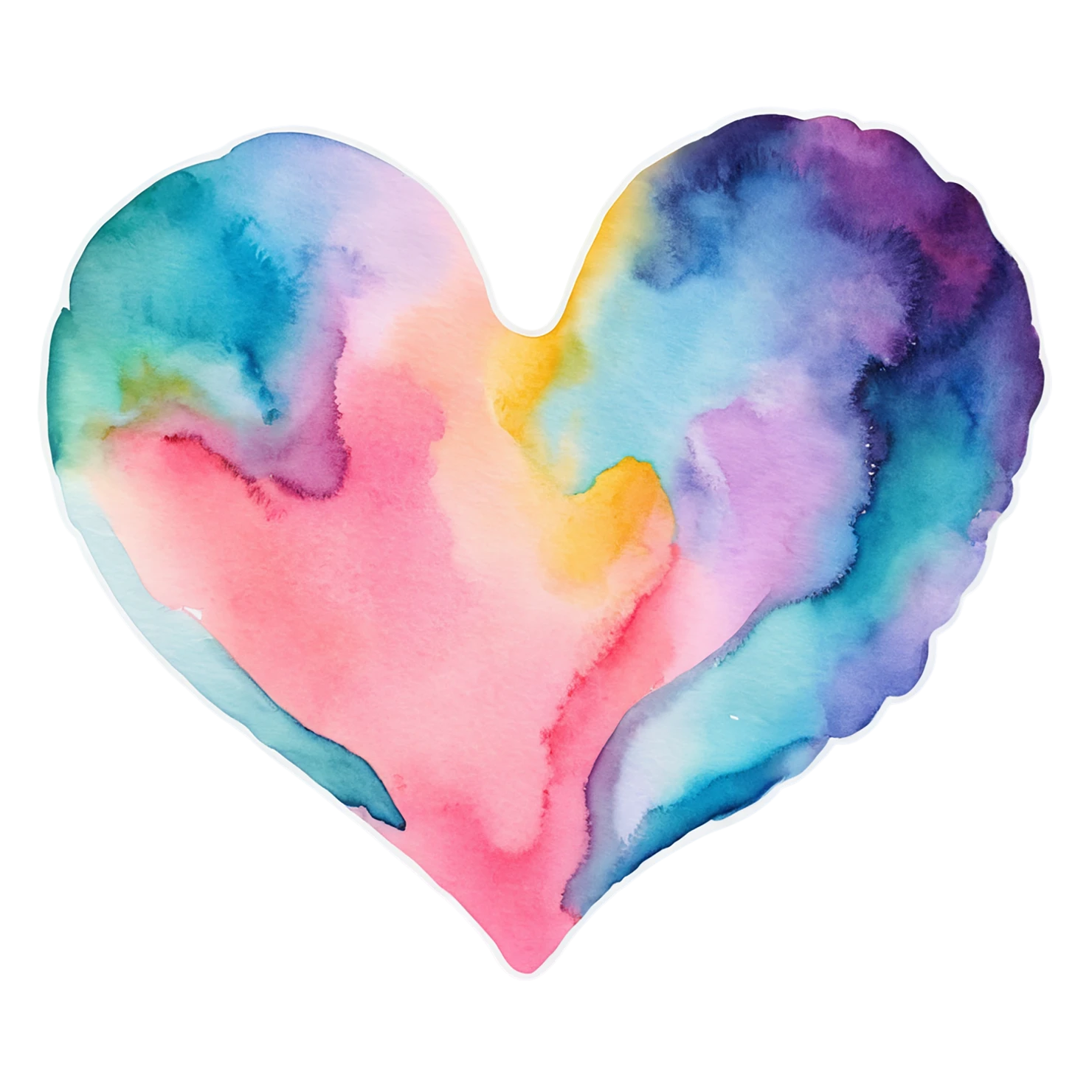 heart watercolor sticker isolated on transparent background #18370