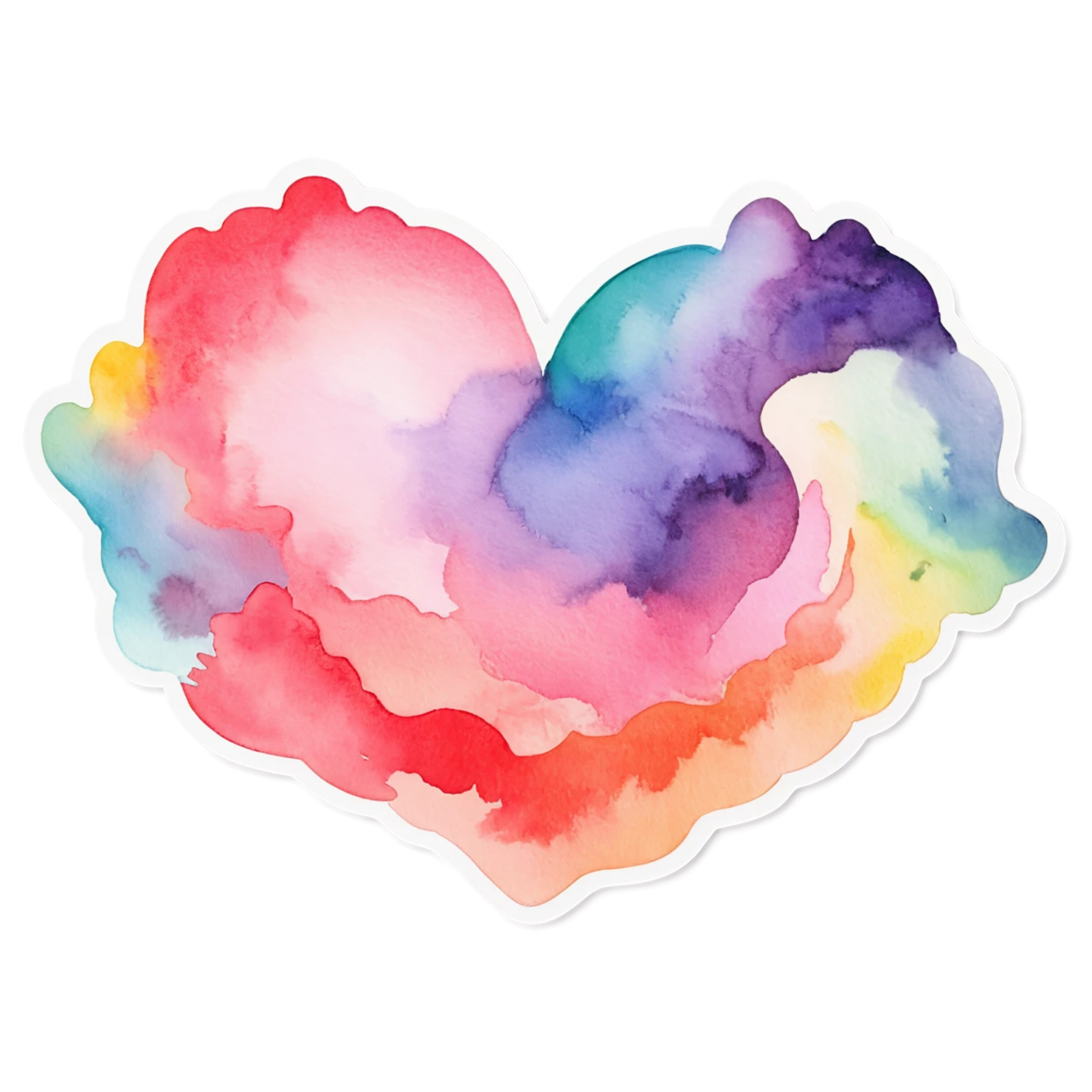 heart watercolor sticker isolated on transparent background #18371