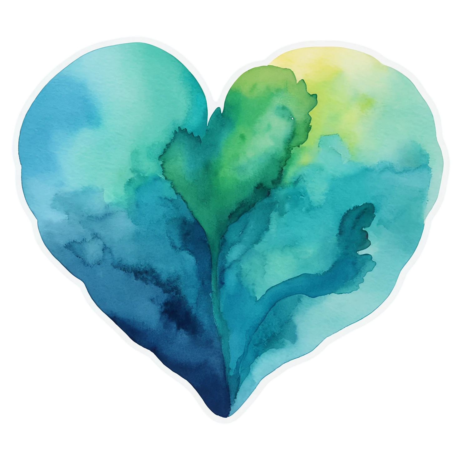 heart watercolor sticker isolated on transparent background #18373