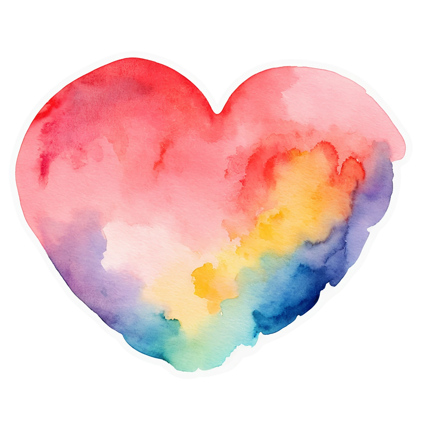 heart watercolor sticker isolated on transparent background #18374