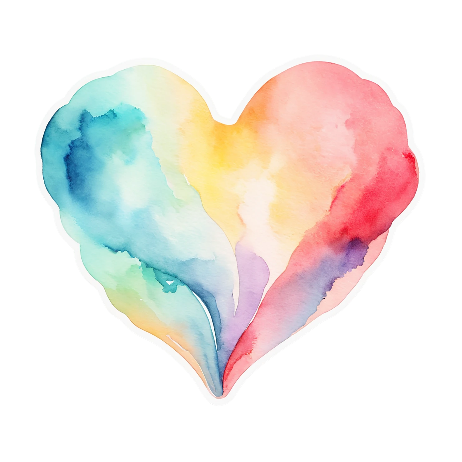 heart watercolor sticker isolated on transparent background #18377
