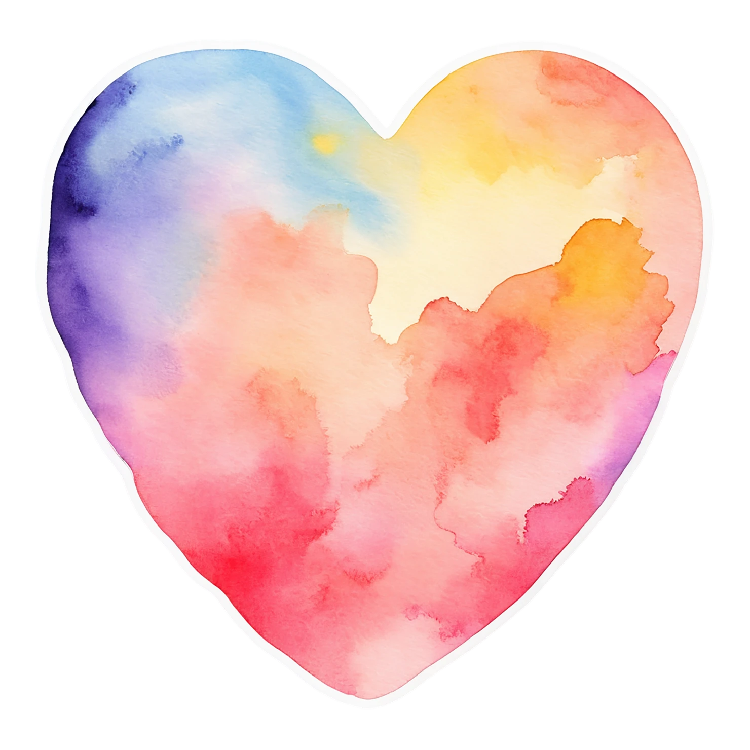 heart watercolor sticker isolated on transparent background #18378