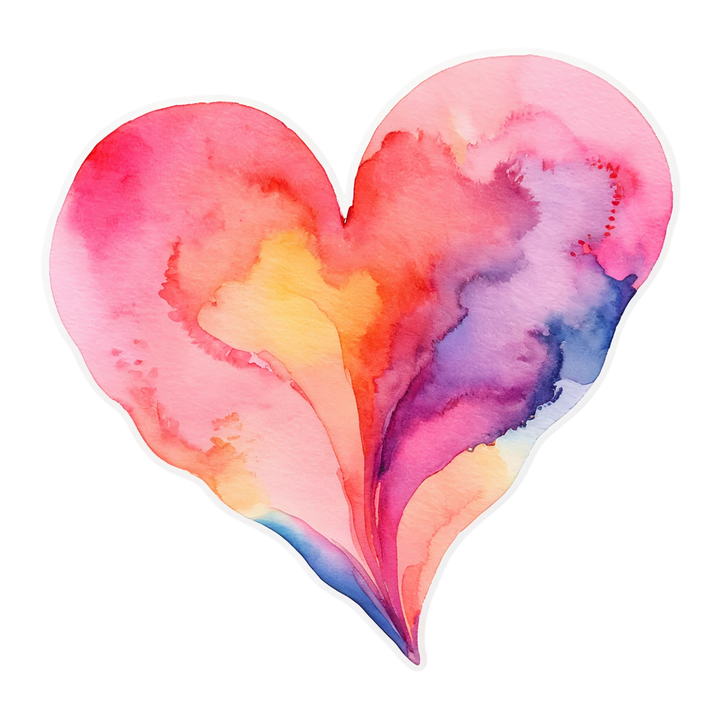 heart watercolor sticker isolated on transparent background #18386