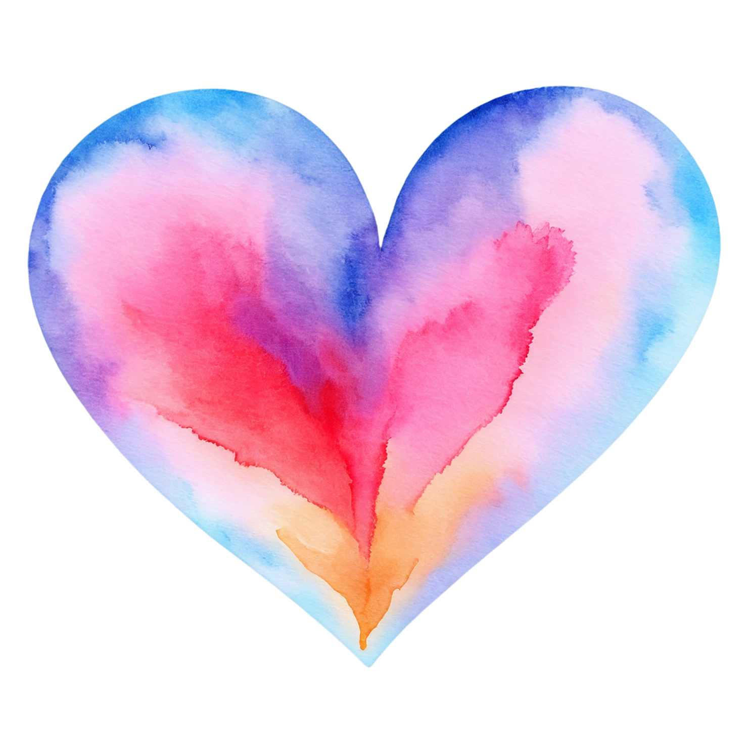 heart watercolor sticker isolated on transparent background #18388