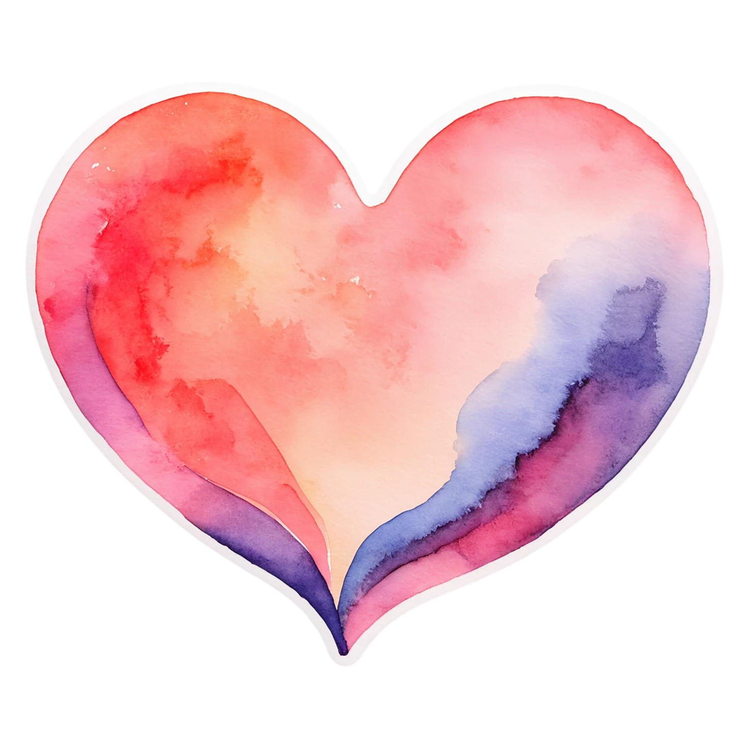 heart watercolor sticker isolated on transparent background #18400