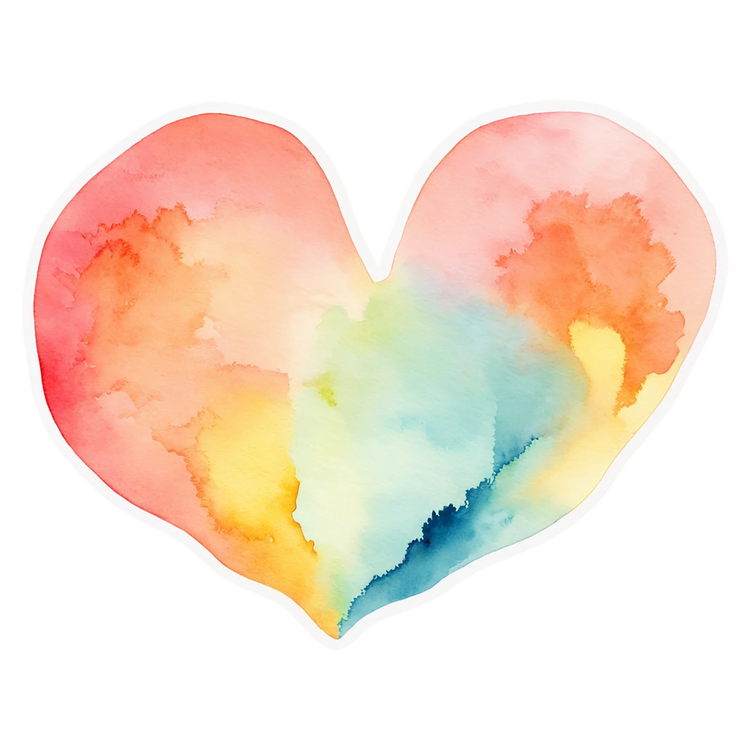 heart watercolor sticker isolated on transparent background #18401