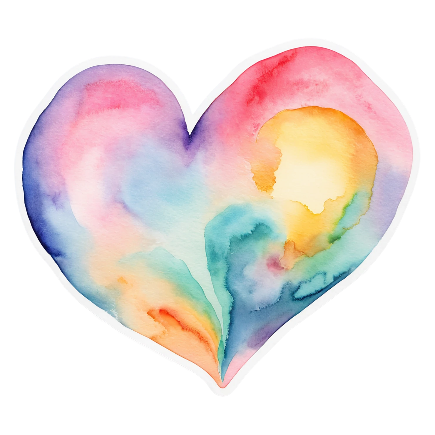 heart watercolor sticker isolated on transparent background #18403