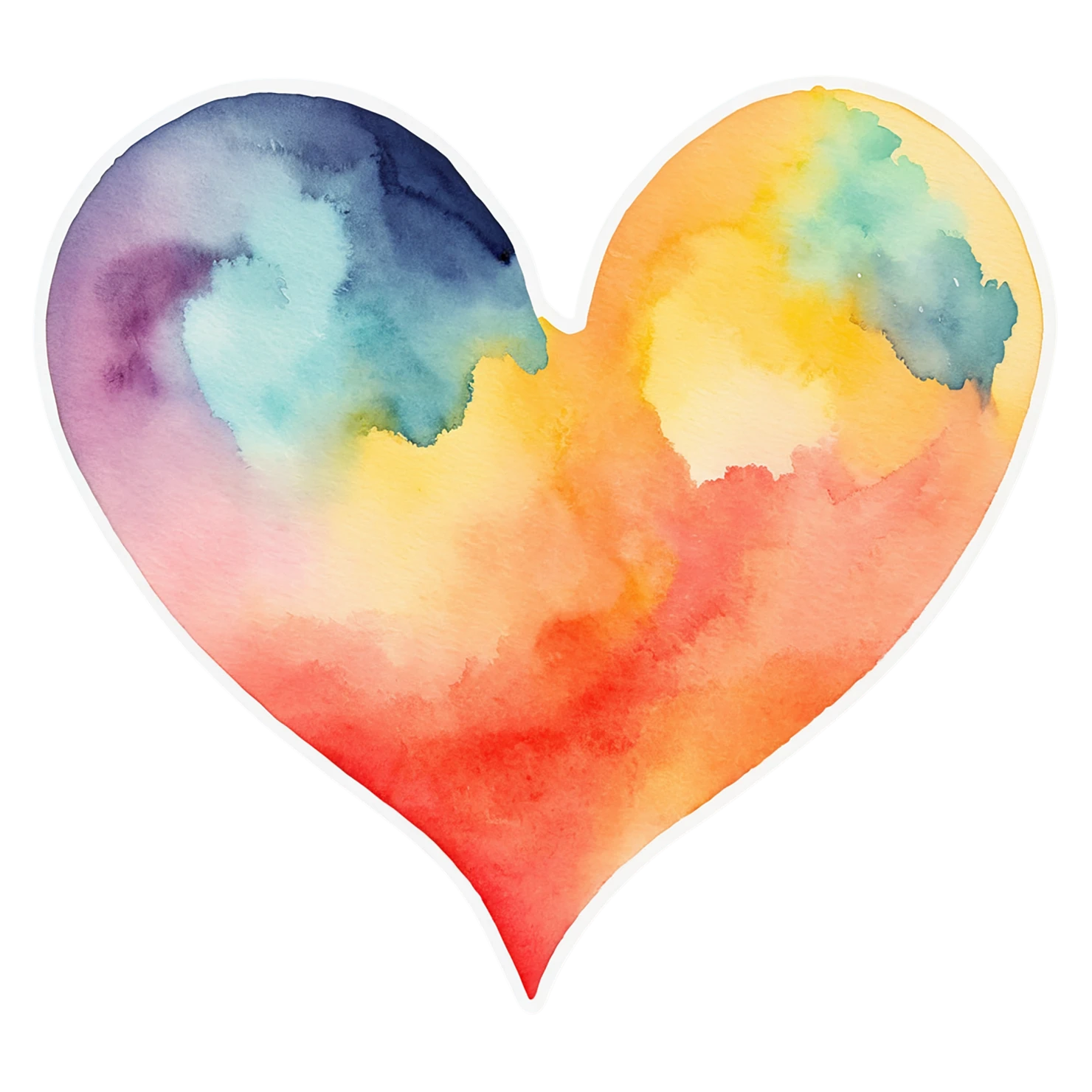heart watercolor sticker isolated on transparent background #18404