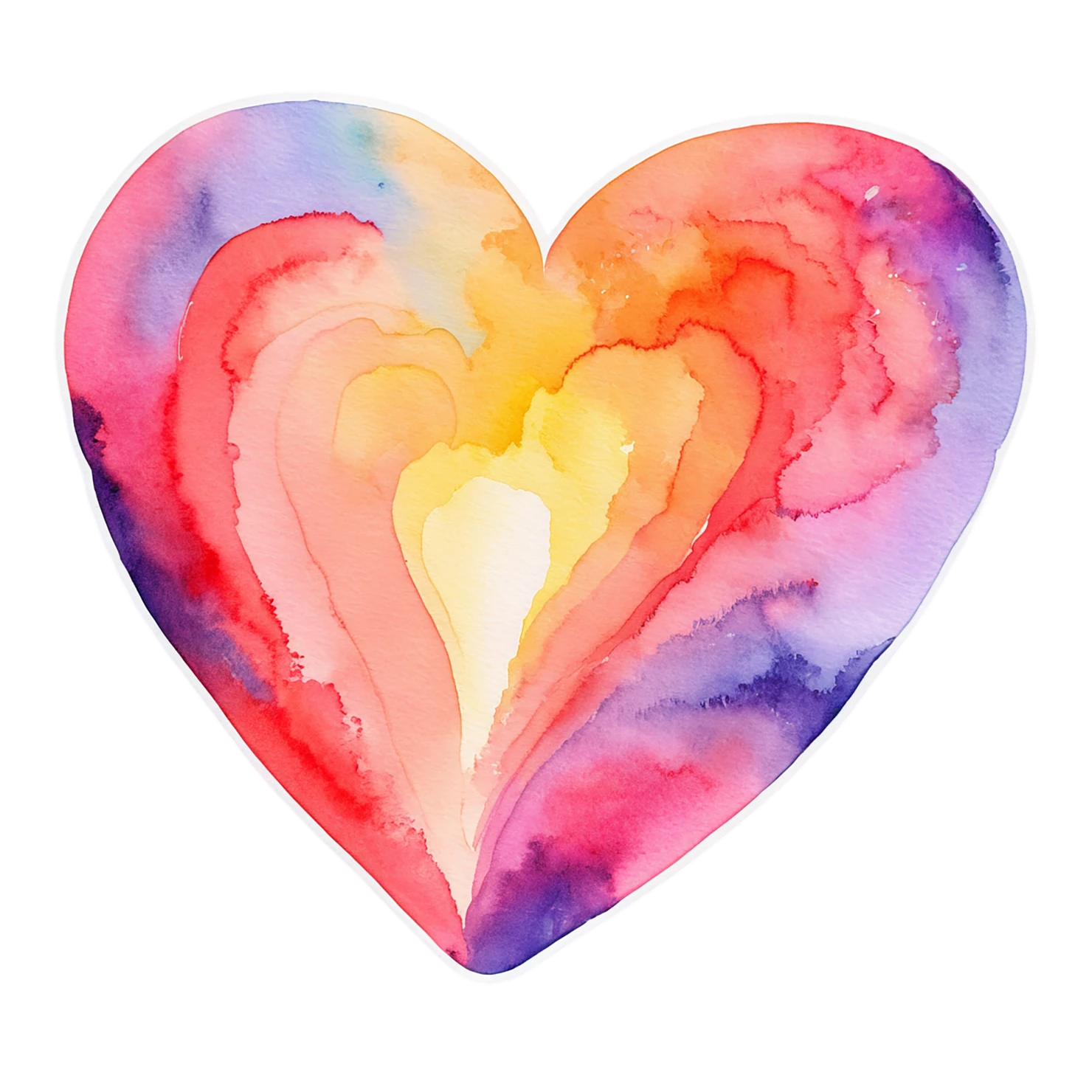 heart watercolor sticker isolated on transparent background #18405