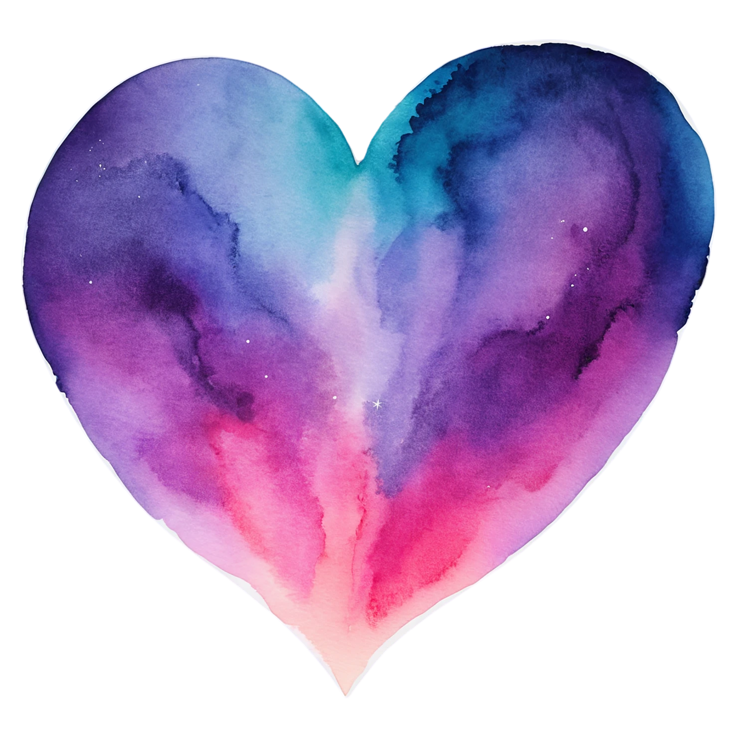 heart watercolor sticker isolated on transparent background #18406