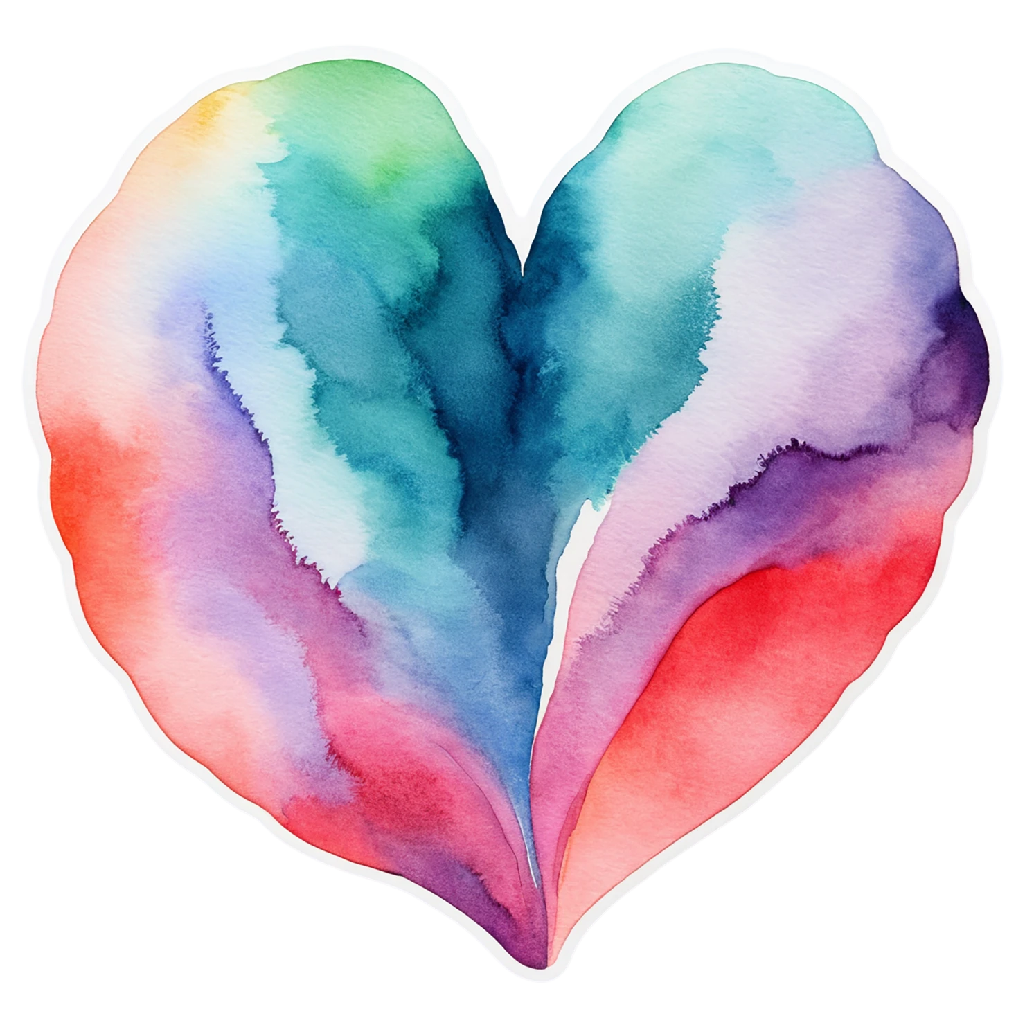 heart watercolor sticker isolated on transparent background #18408