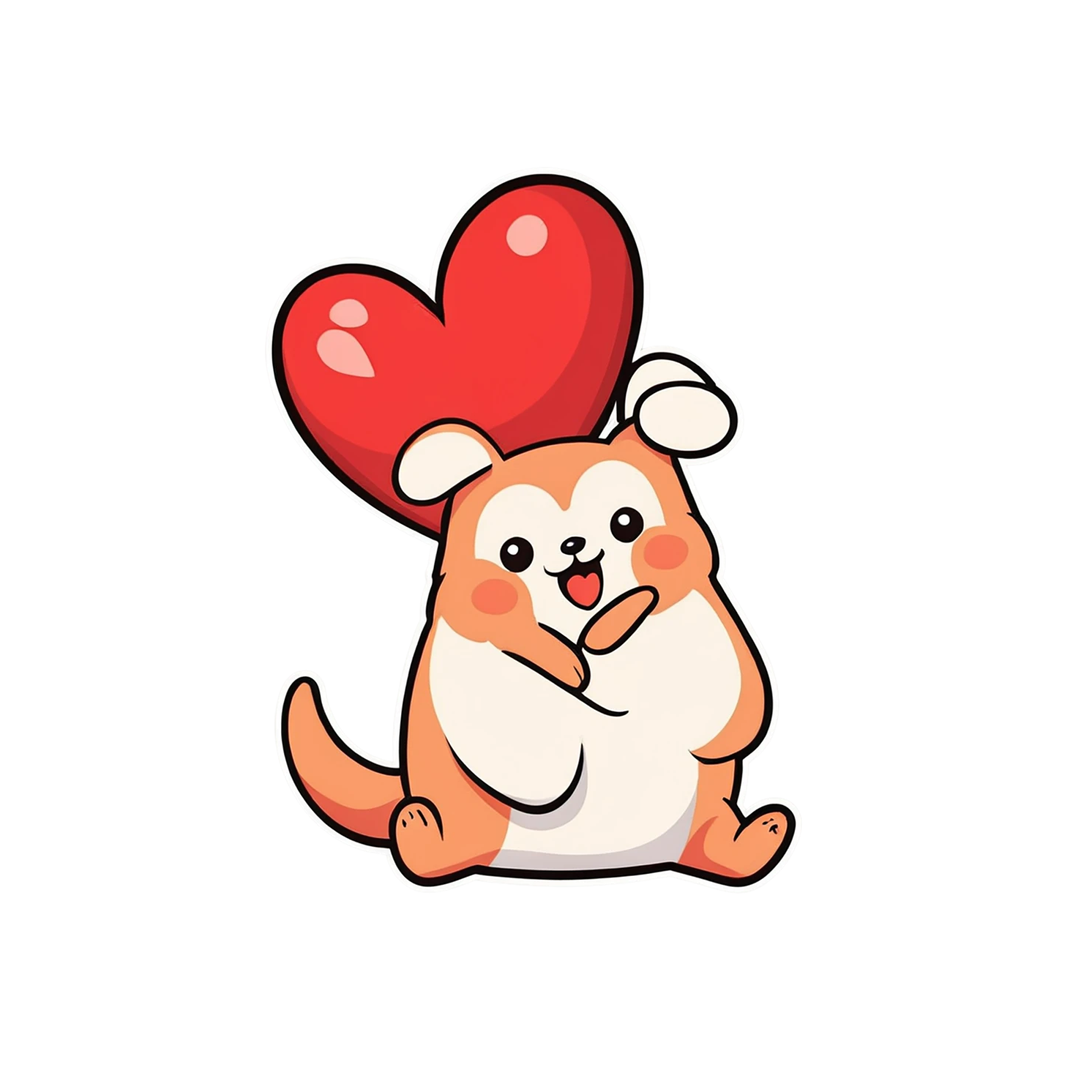 heart cute sticker isolated on transparent background #18506