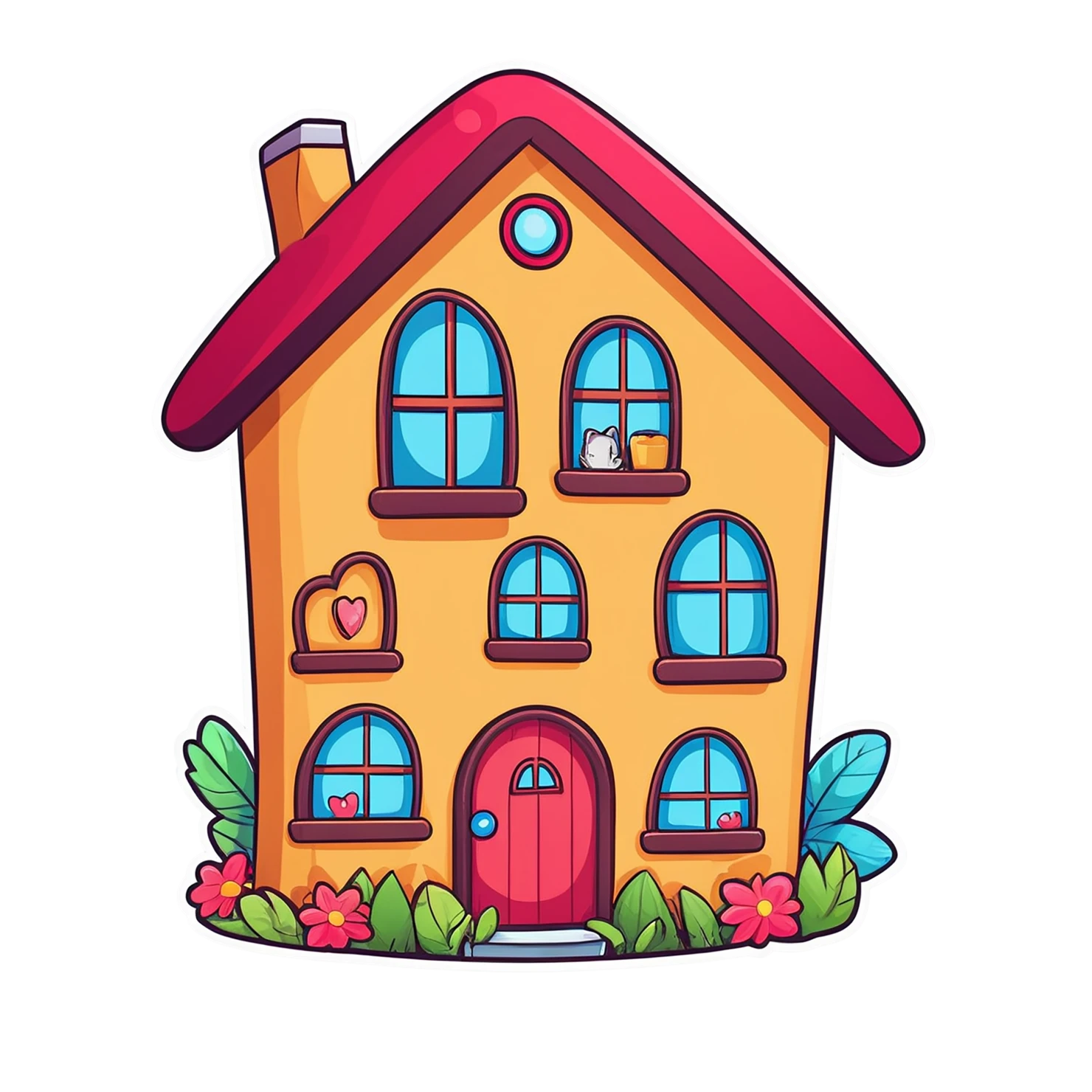 House cute sticker isolated on transparent background #18712