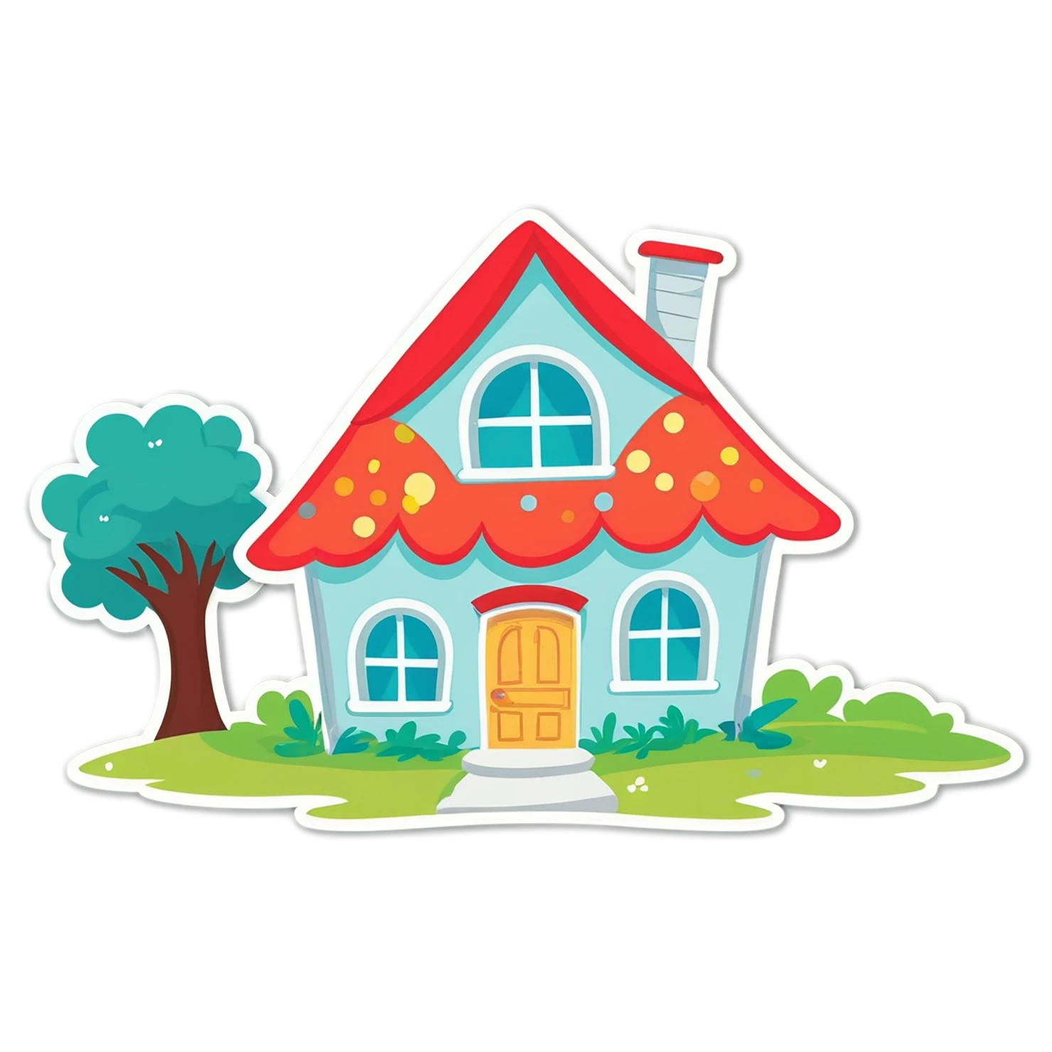 House cute sticker isolated on transparent background #18716