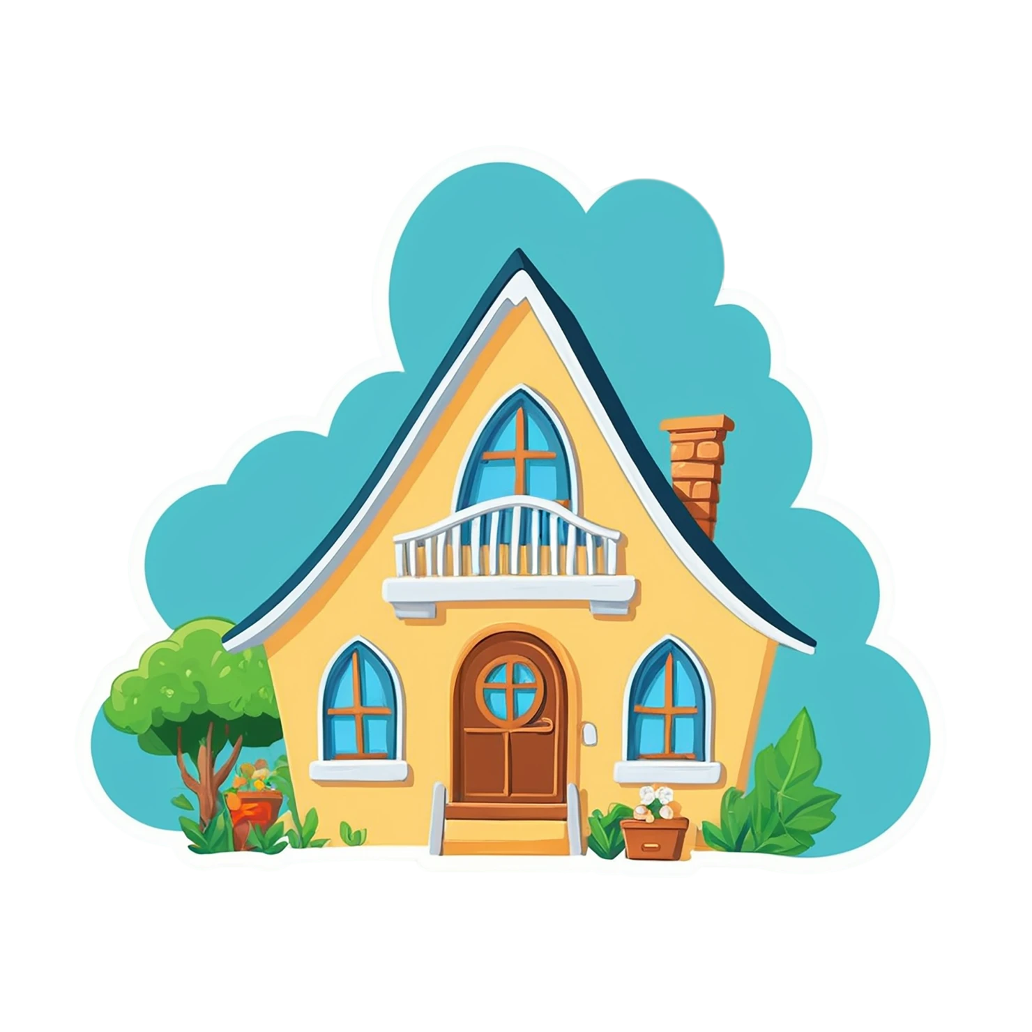 House cute sticker isolated on transparent background #18717
