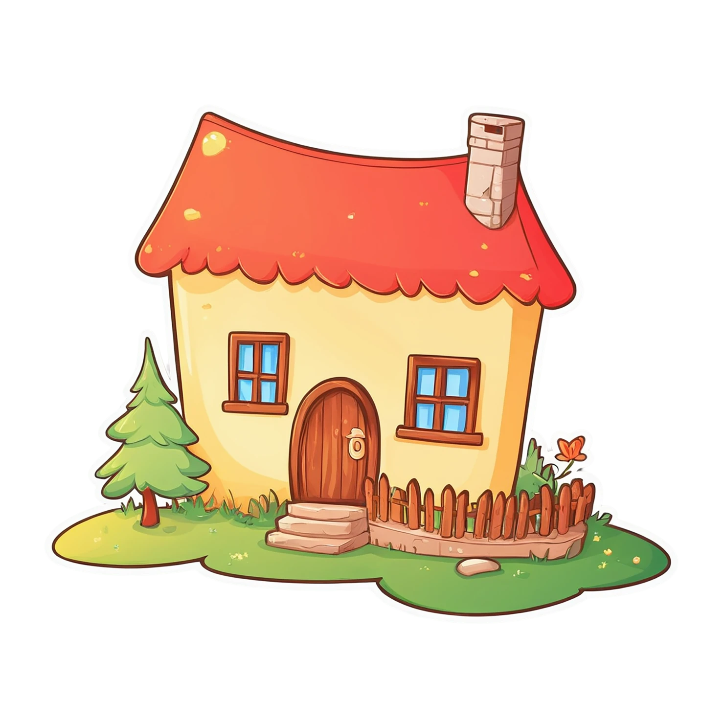 House cute sticker isolated on transparent background #18718