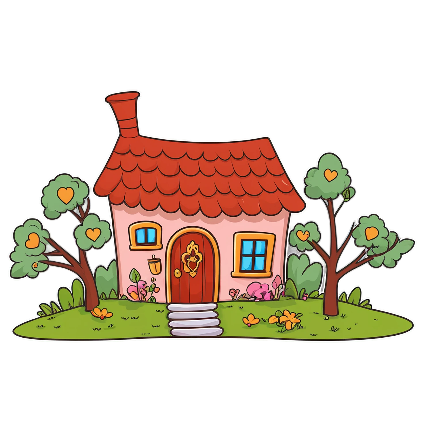 House cute sticker isolated on transparent background #18723