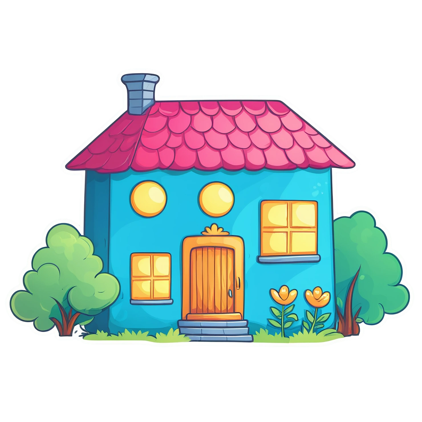 House cute sticker isolated on transparent background #18730