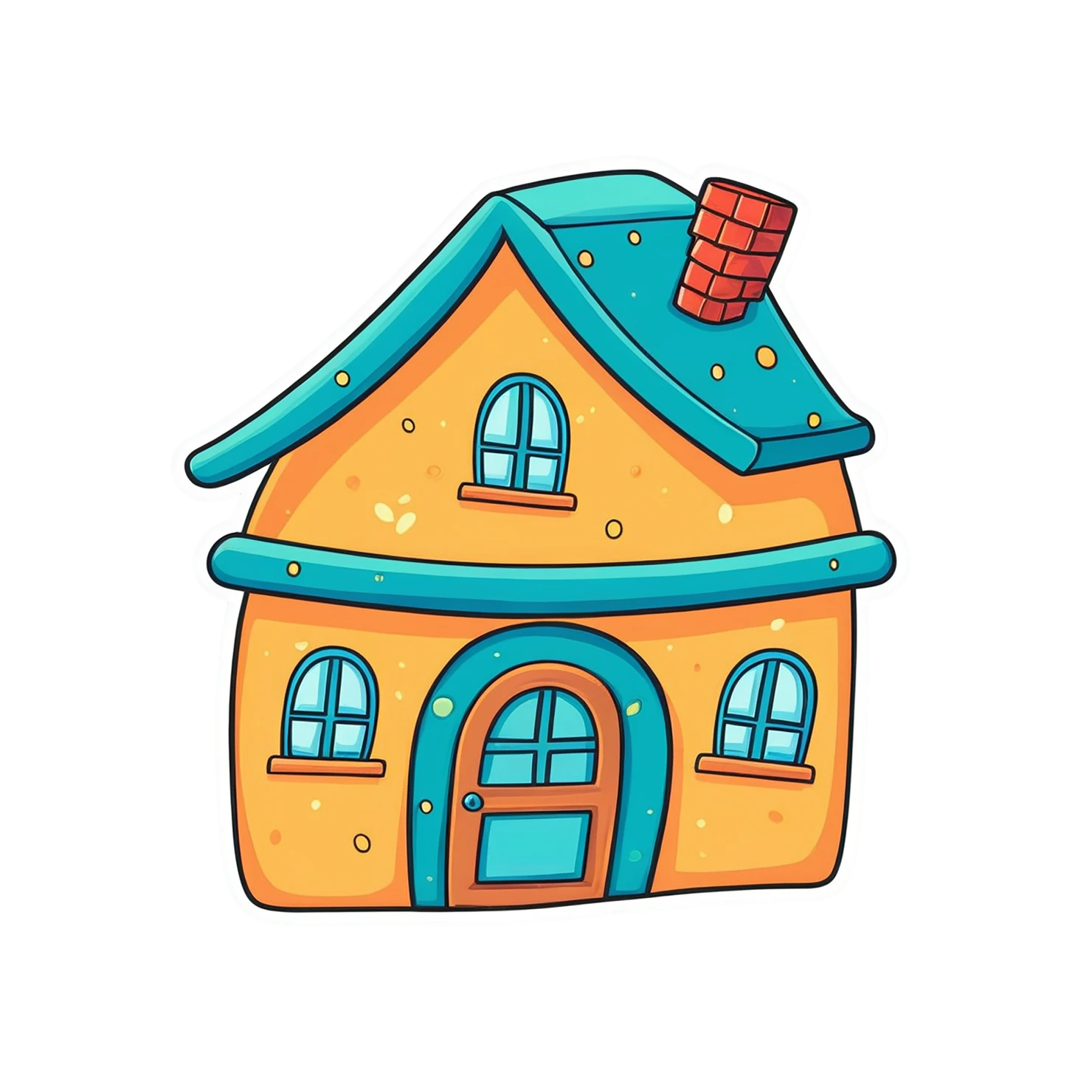 House cute sticker isolated on transparent background #18739