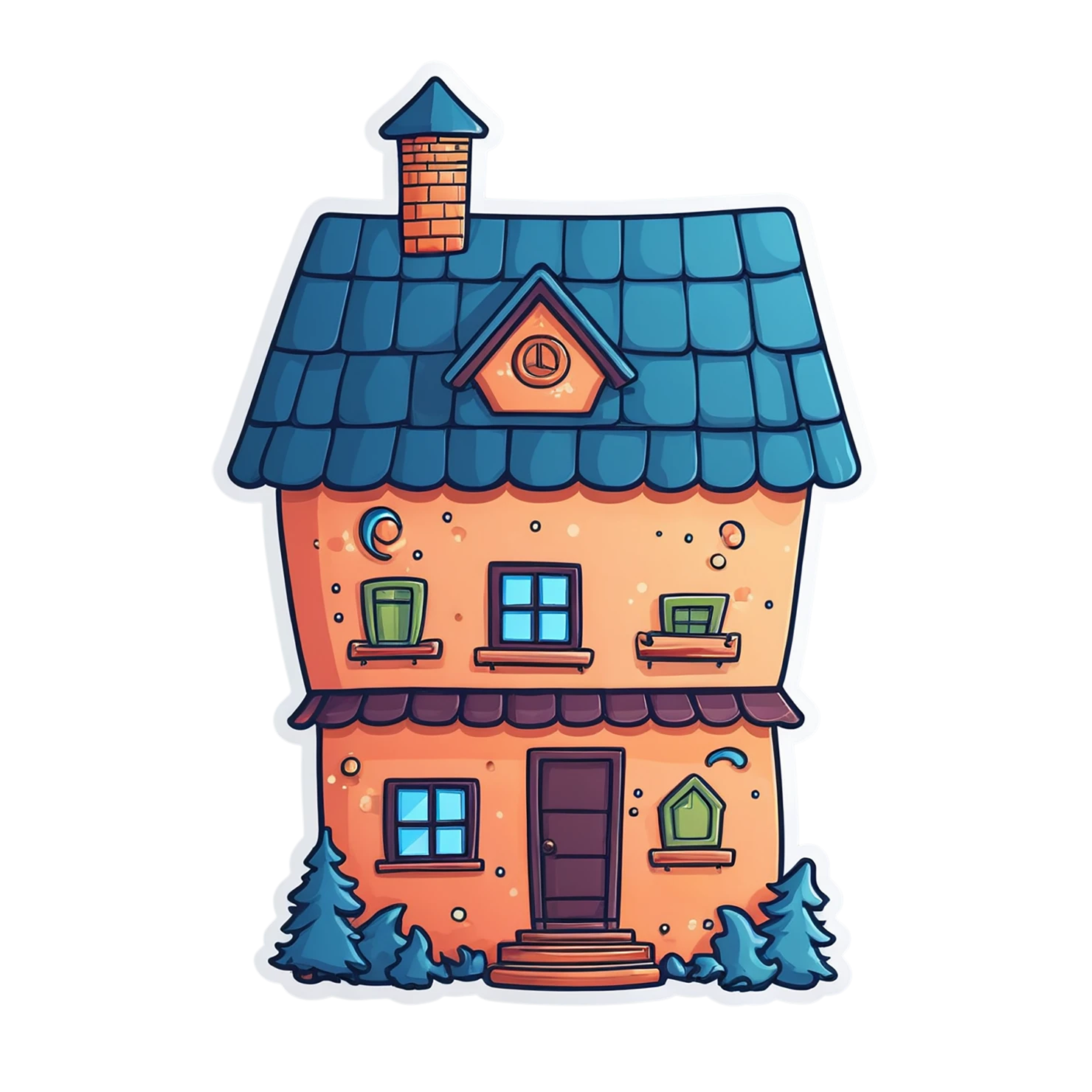House cute sticker isolated on transparent background #18744