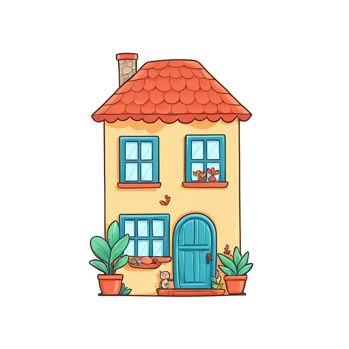 House cute sticker isolated on transparent background #18748