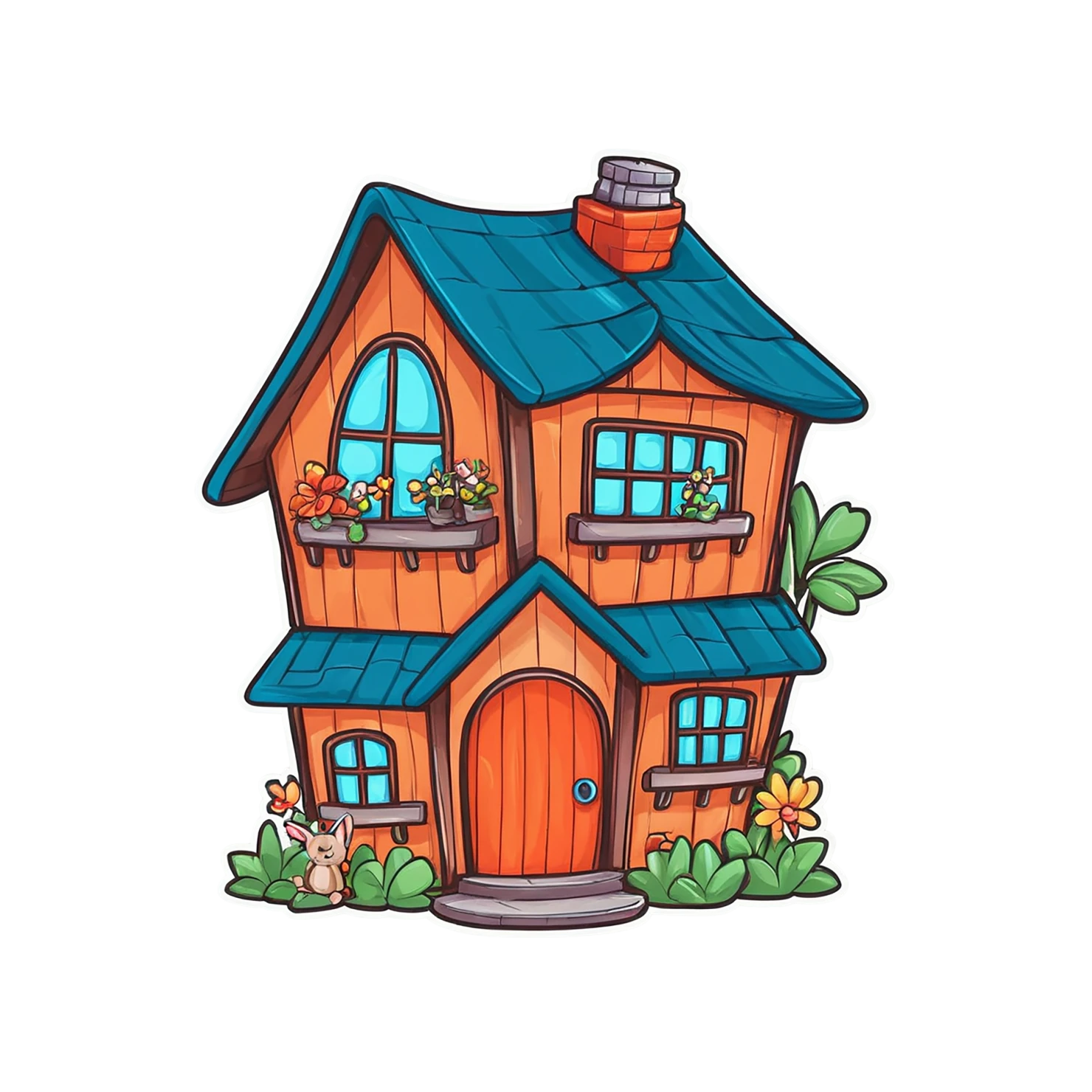 House cute sticker isolated on transparent background #18753