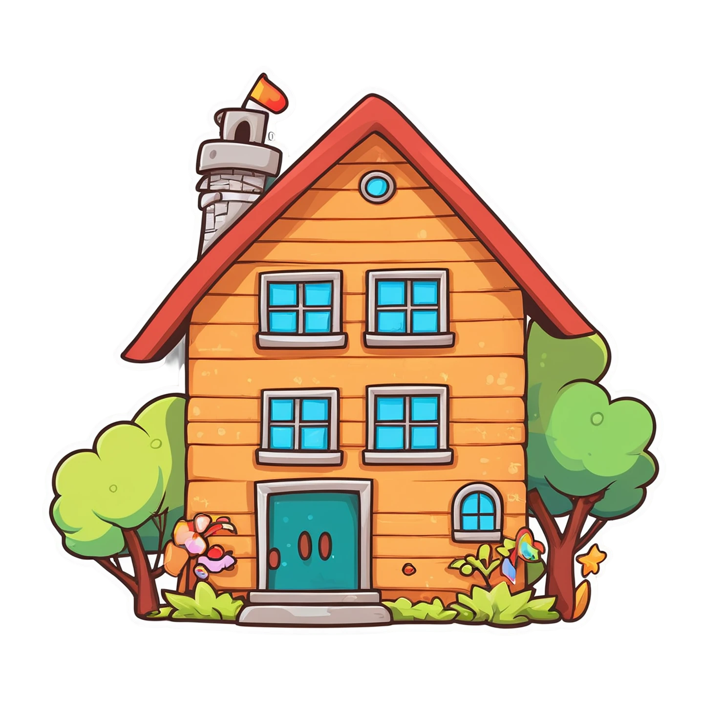 House cute sticker isolated on transparent background #18759