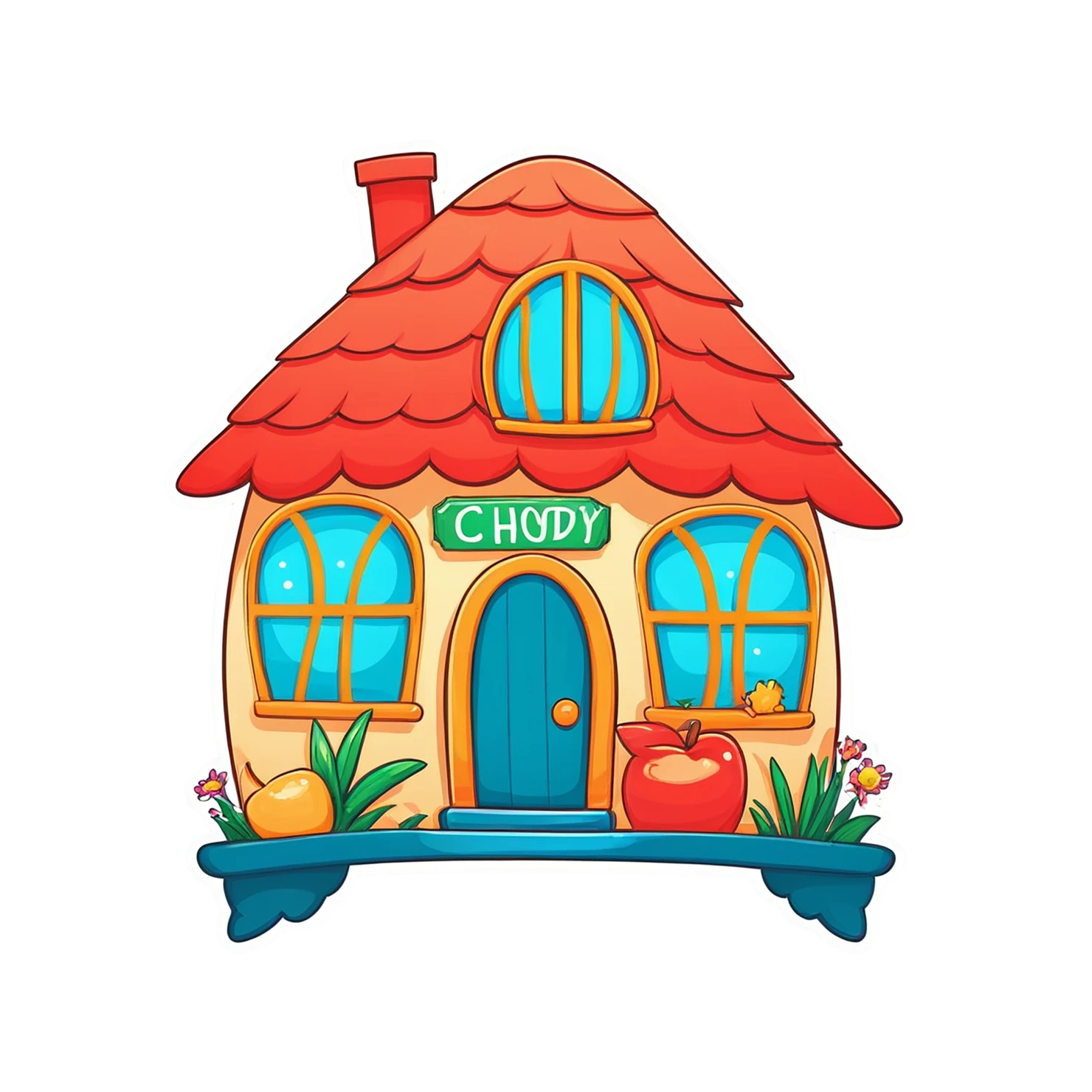House cute sticker isolated on transparent background #18763
