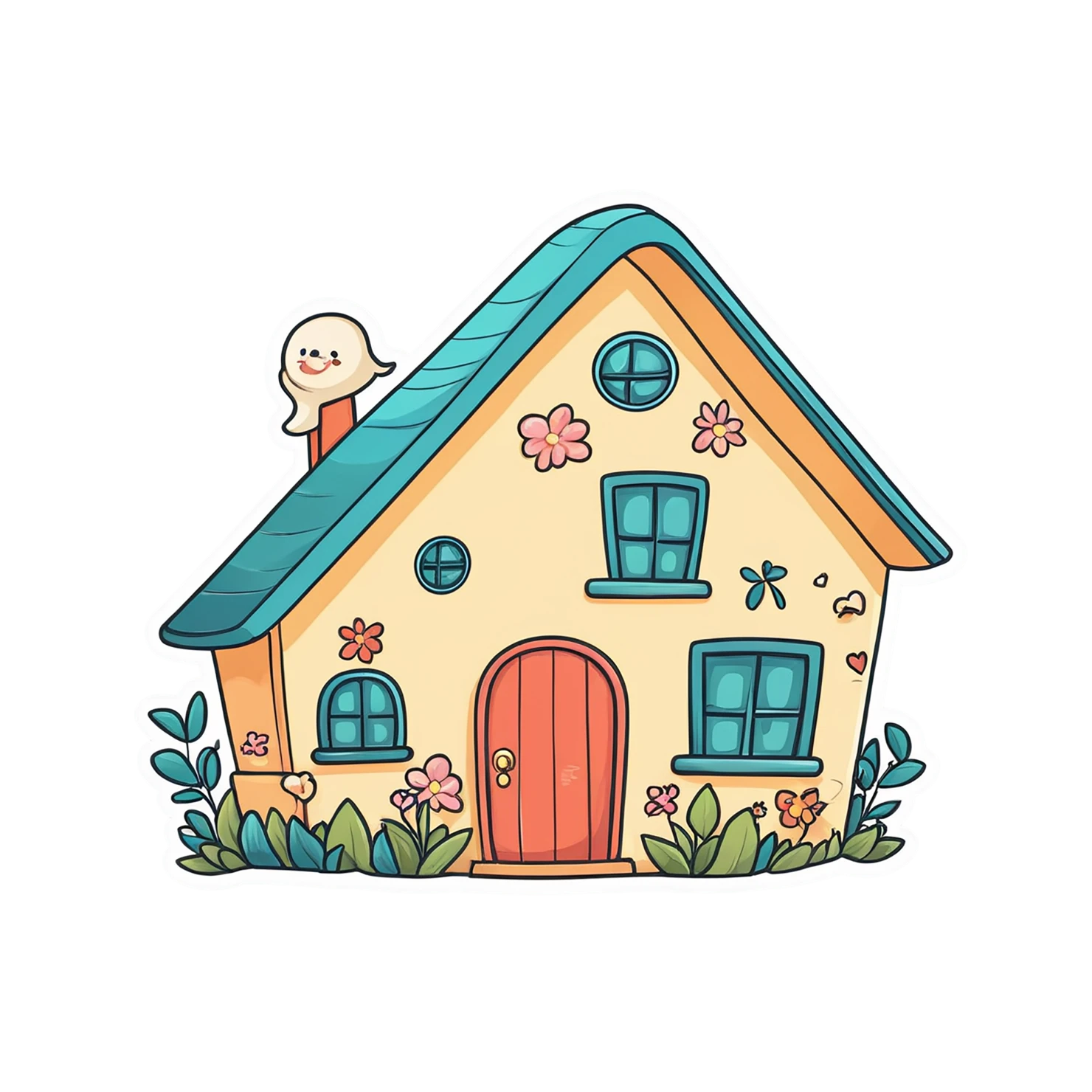 House cute sticker isolated on transparent background #18771
