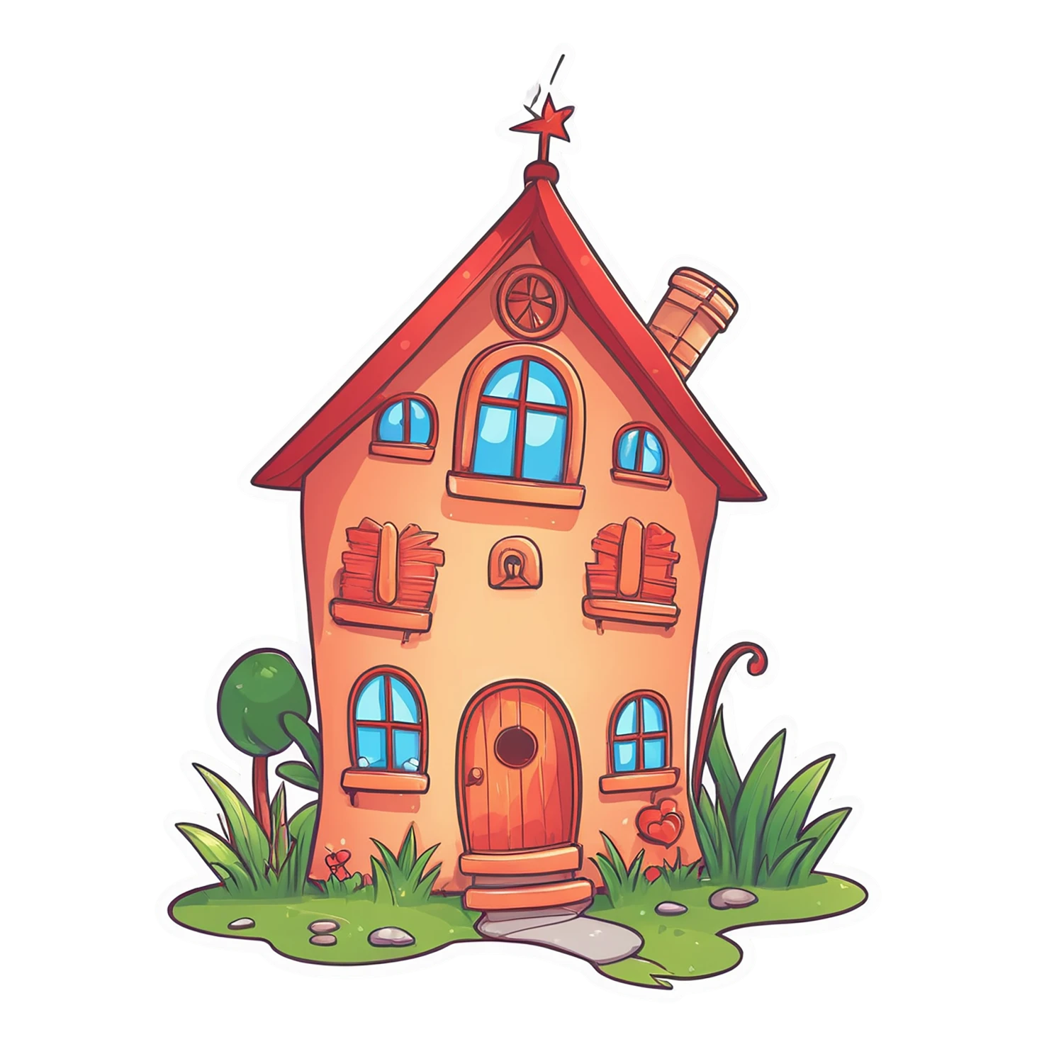 House cute sticker isolated on transparent background #18772