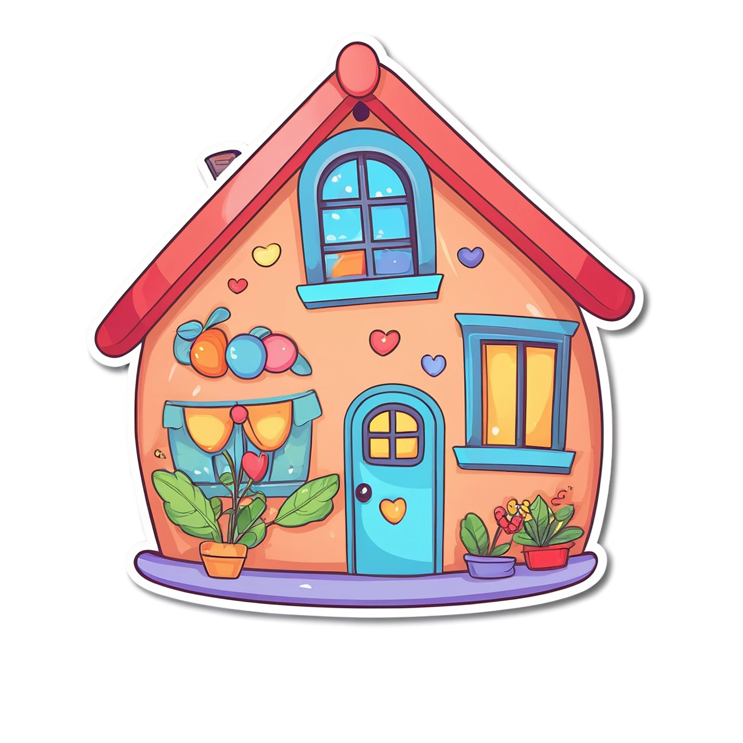 House cute sticker isolated on transparent background #18776