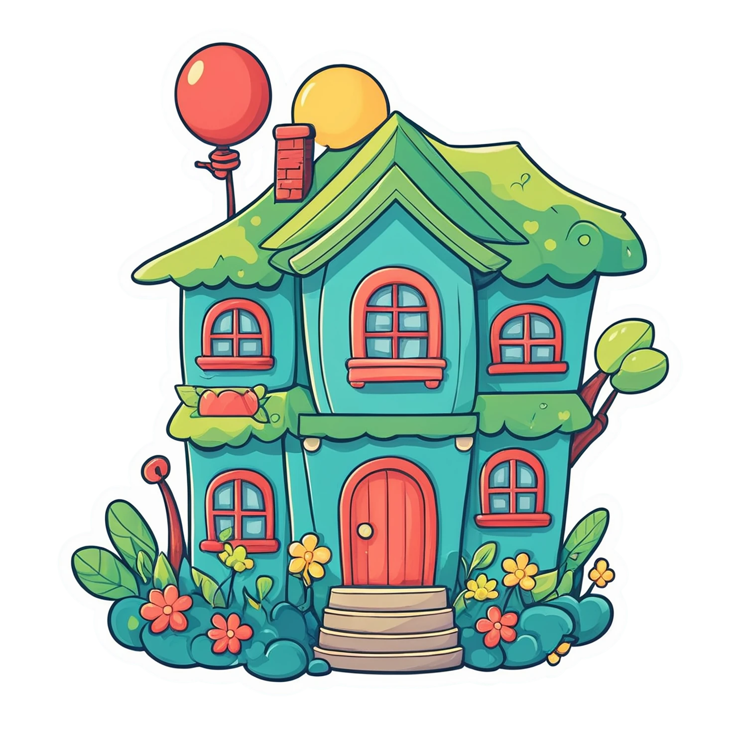 House cute sticker isolated on transparent background #18781