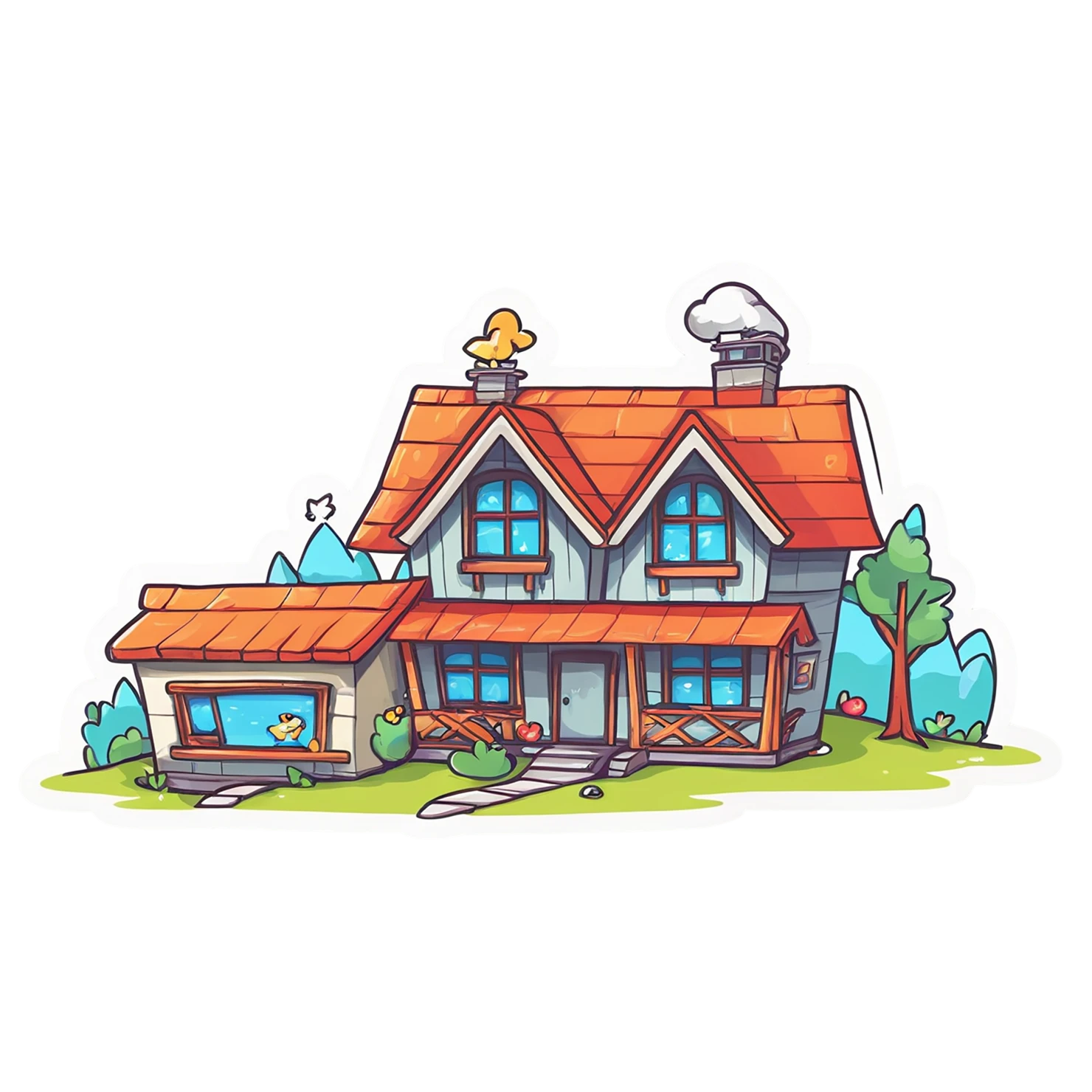 House cute sticker isolated on transparent background #18788