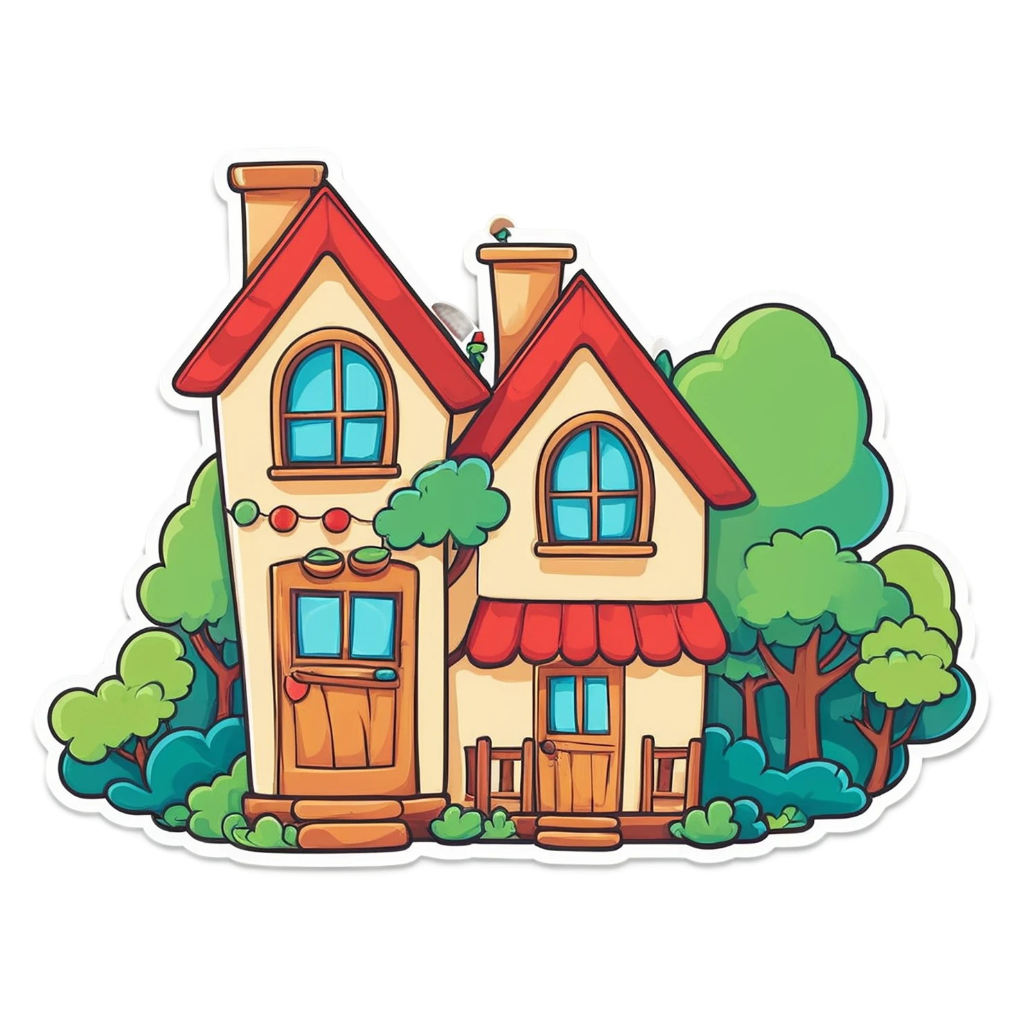 House cute sticker isolated on transparent background #18789