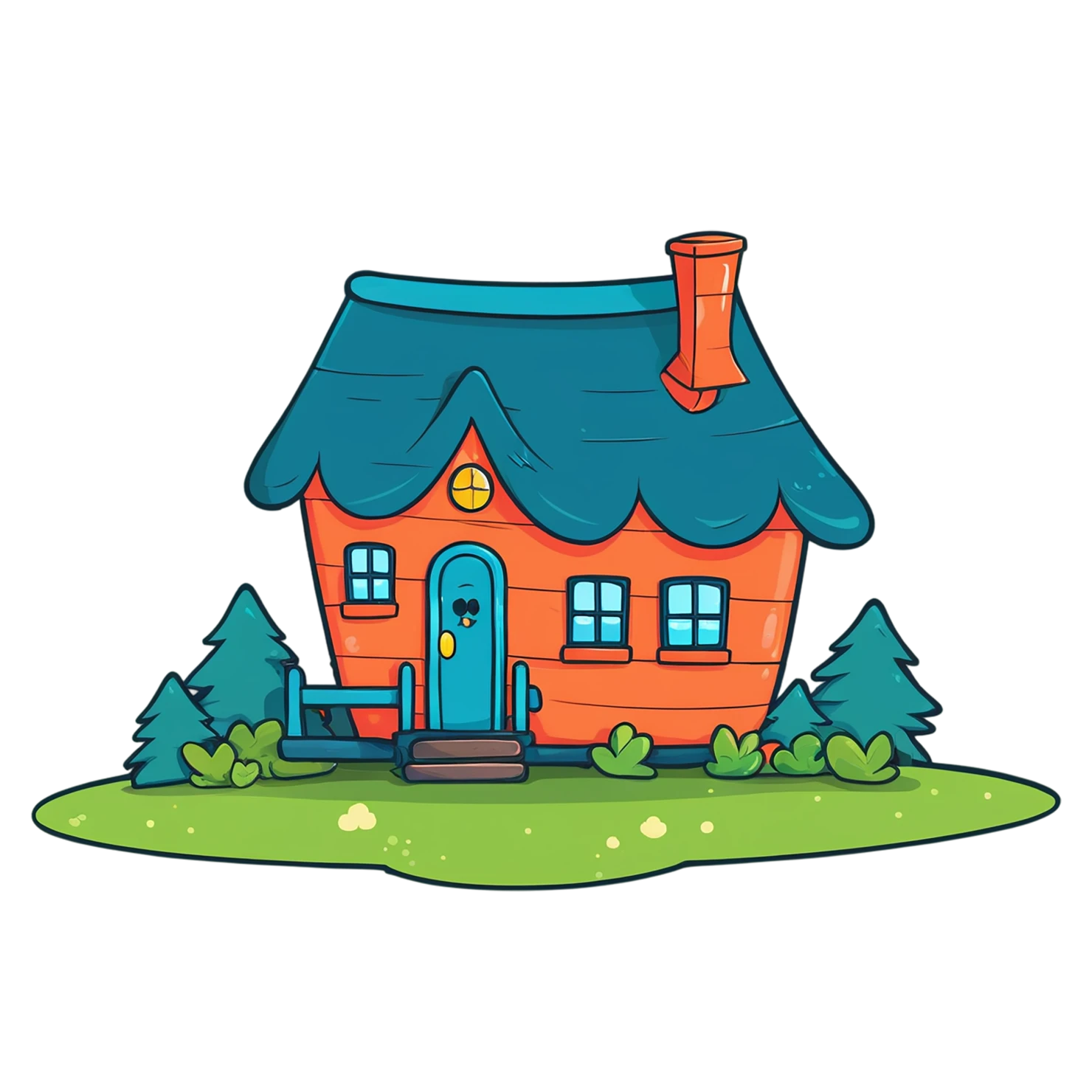 House cute sticker isolated on transparent background #18790