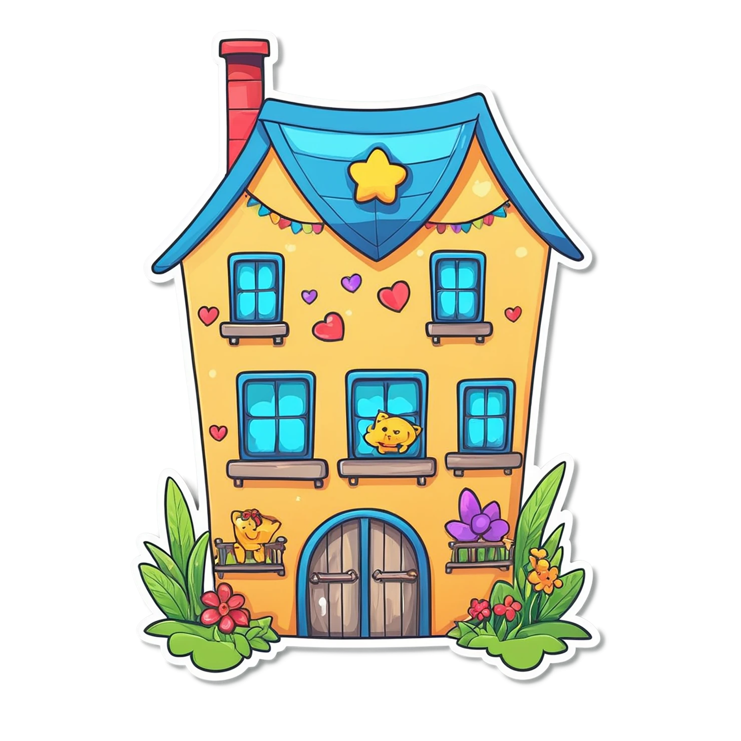 House cute sticker isolated on transparent background #18792